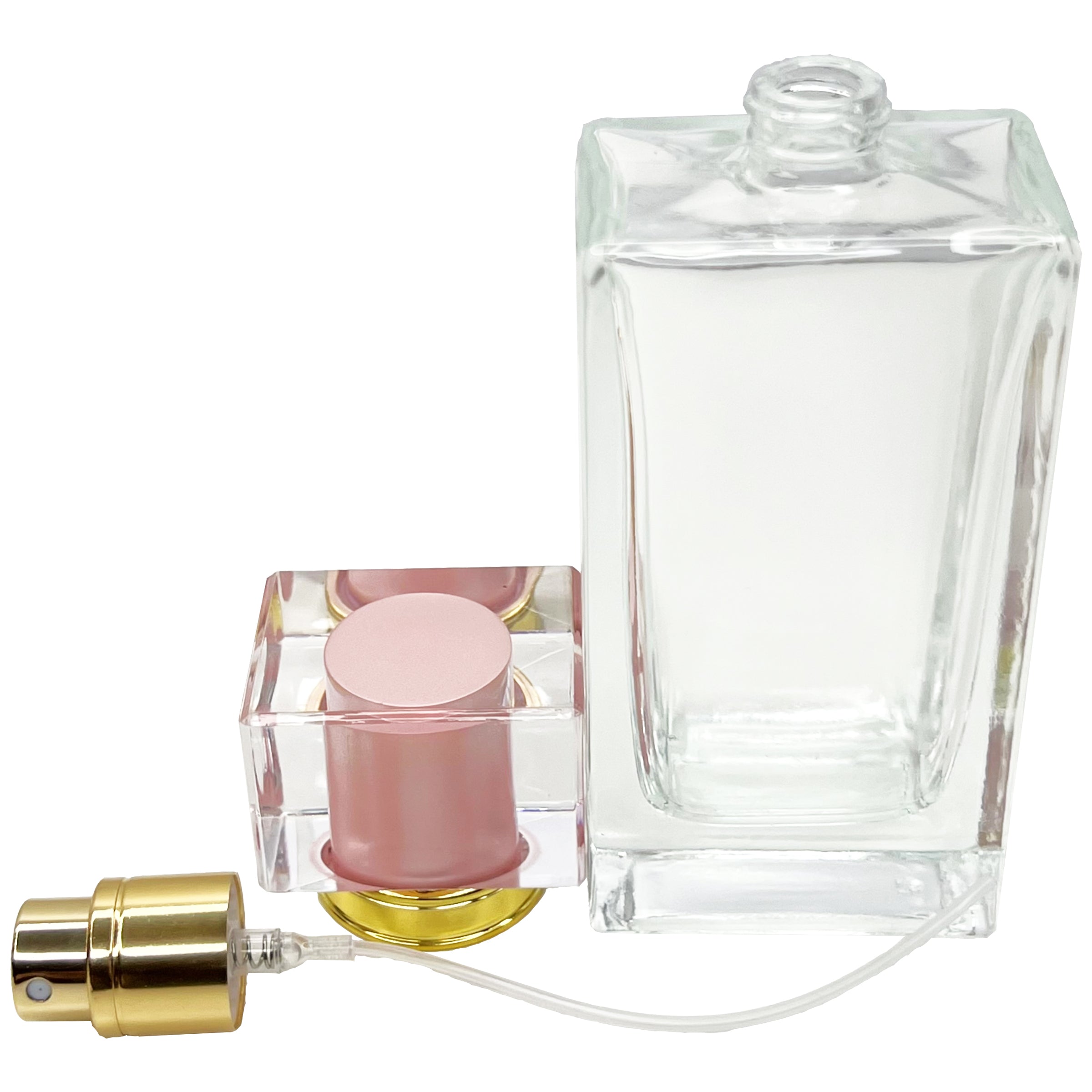 50ml 1.7oz 4 colors thick heavy rectangle clear perfume spray bottles