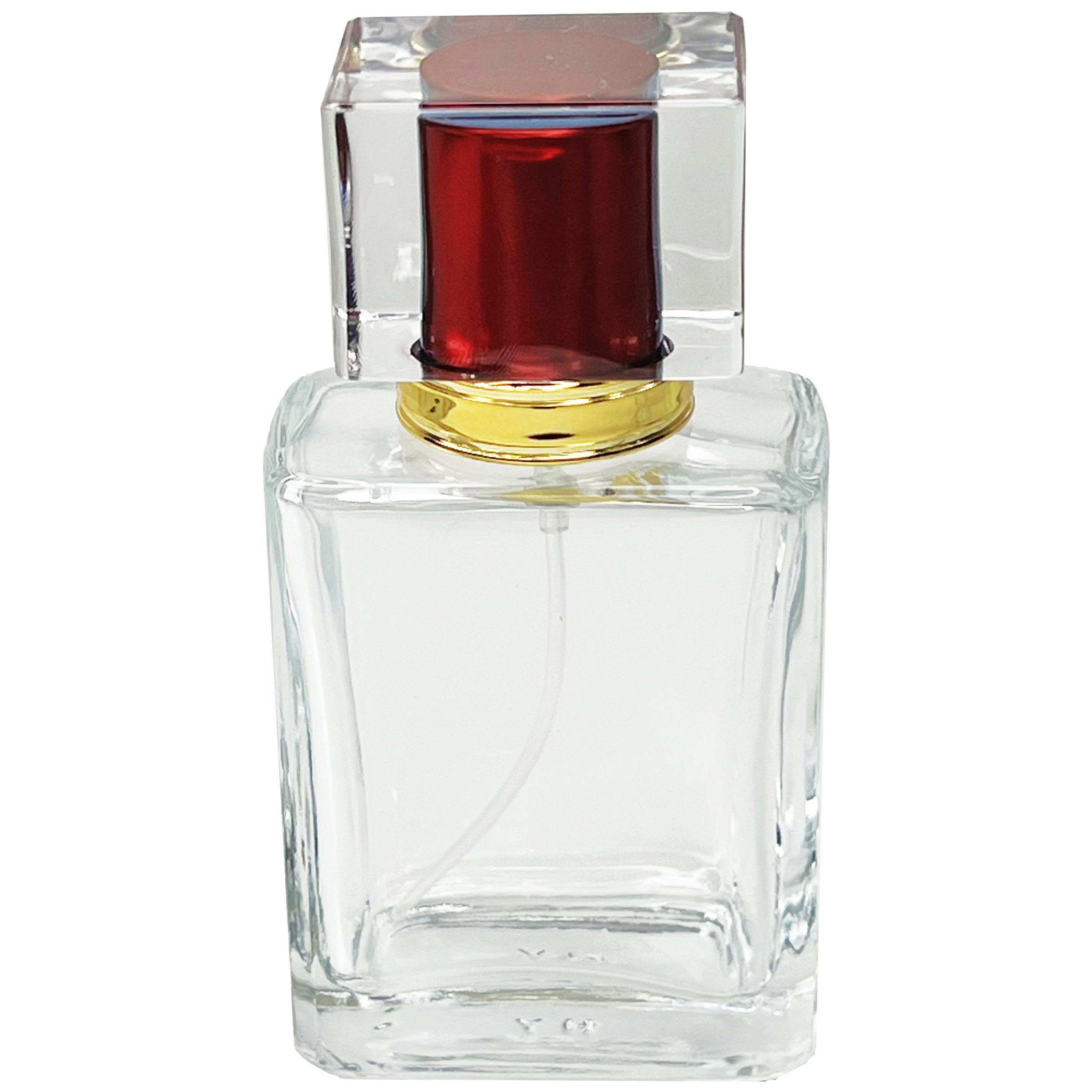 50ml 1.7oz clear square 6 colors perfume glass spray bottles