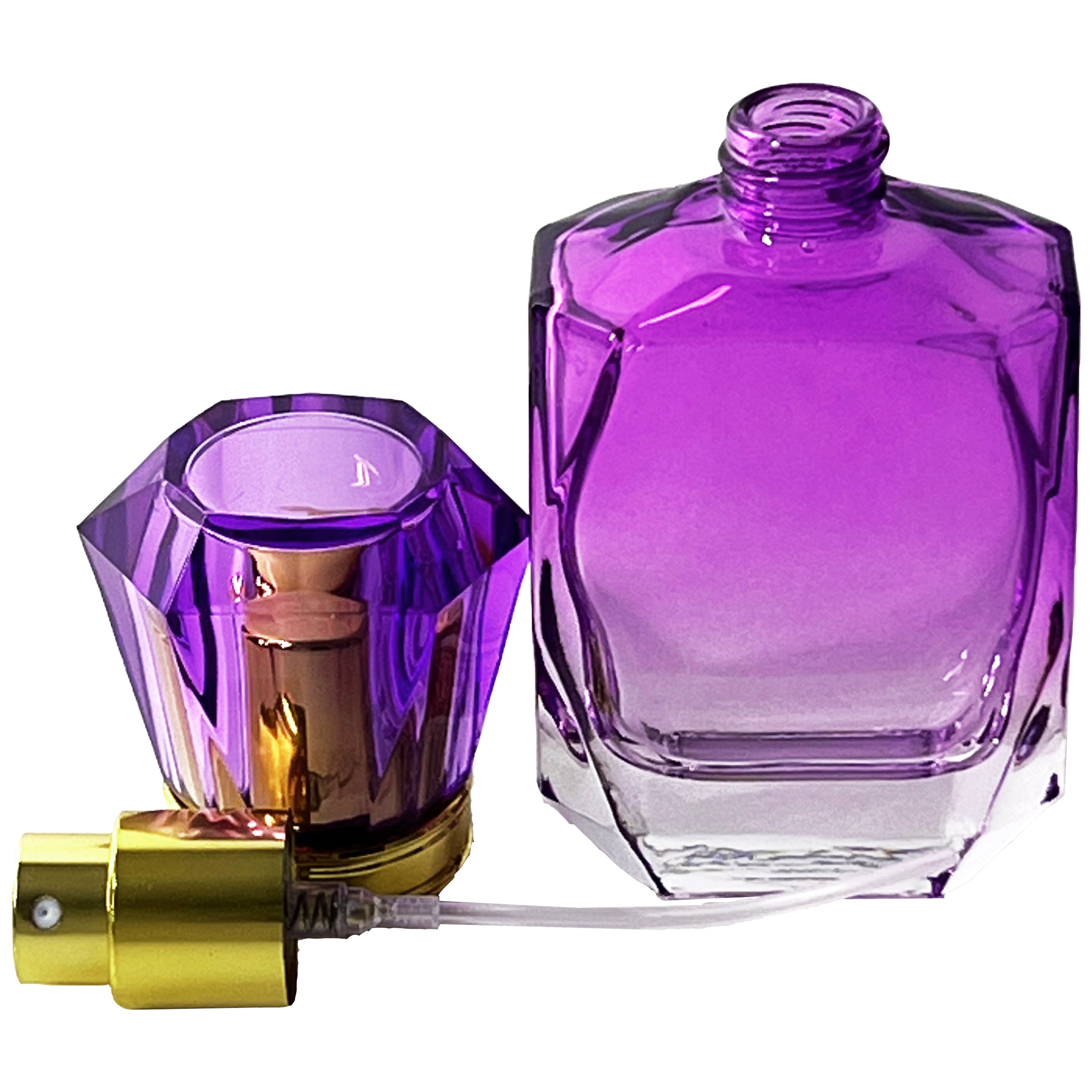 40ml 1.3oz vintage gradient colored glass diamond perfume spray bottles