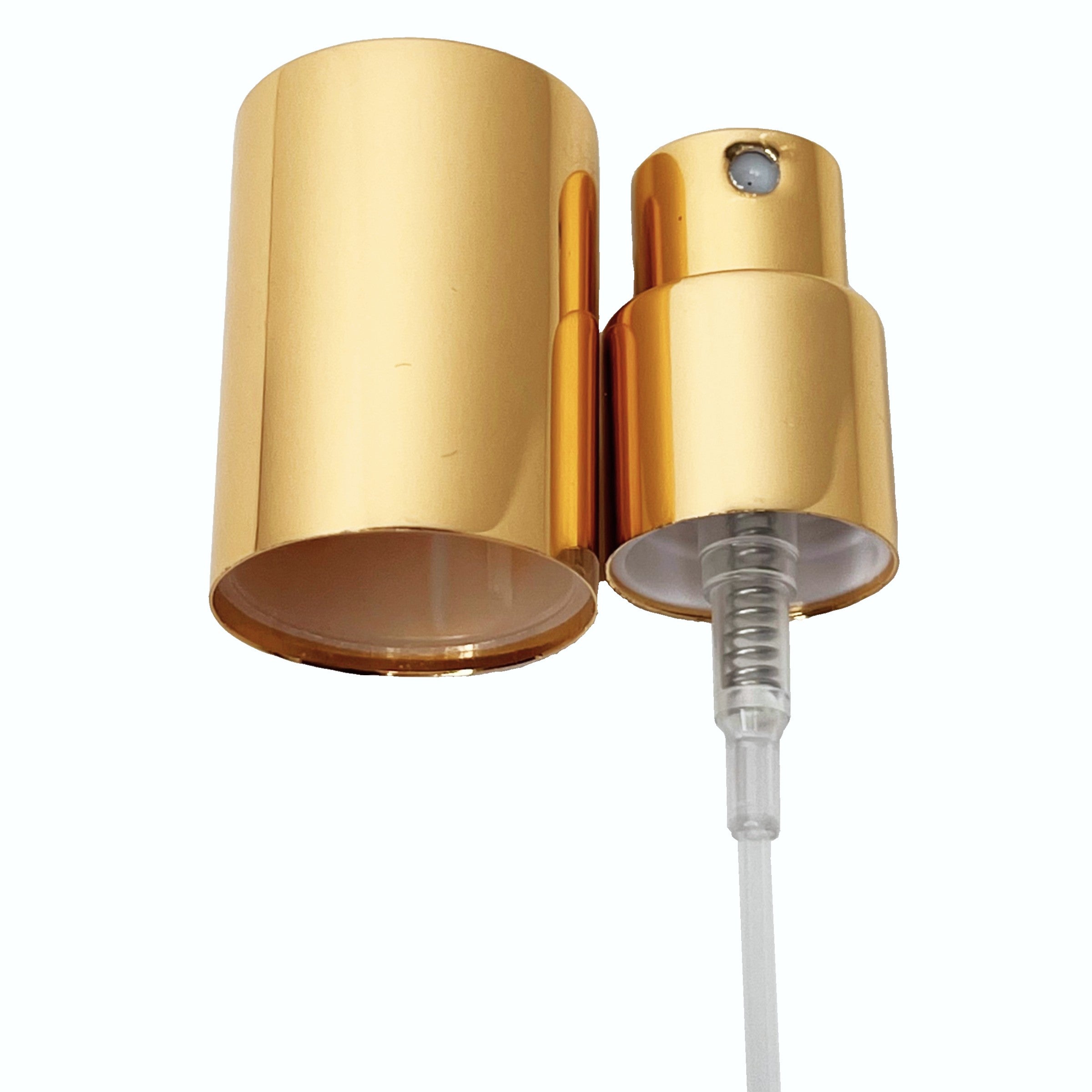 15/410 high quality shiny aluminum fine mist screw on sprayers and lids