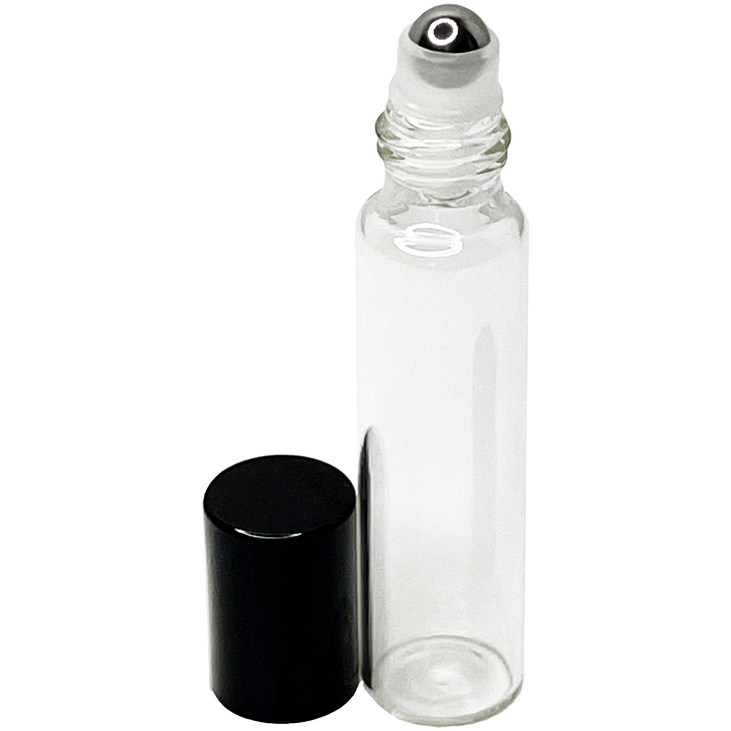 10ml 1/3 oz glass tube stainless steel roller bottles silver gold black