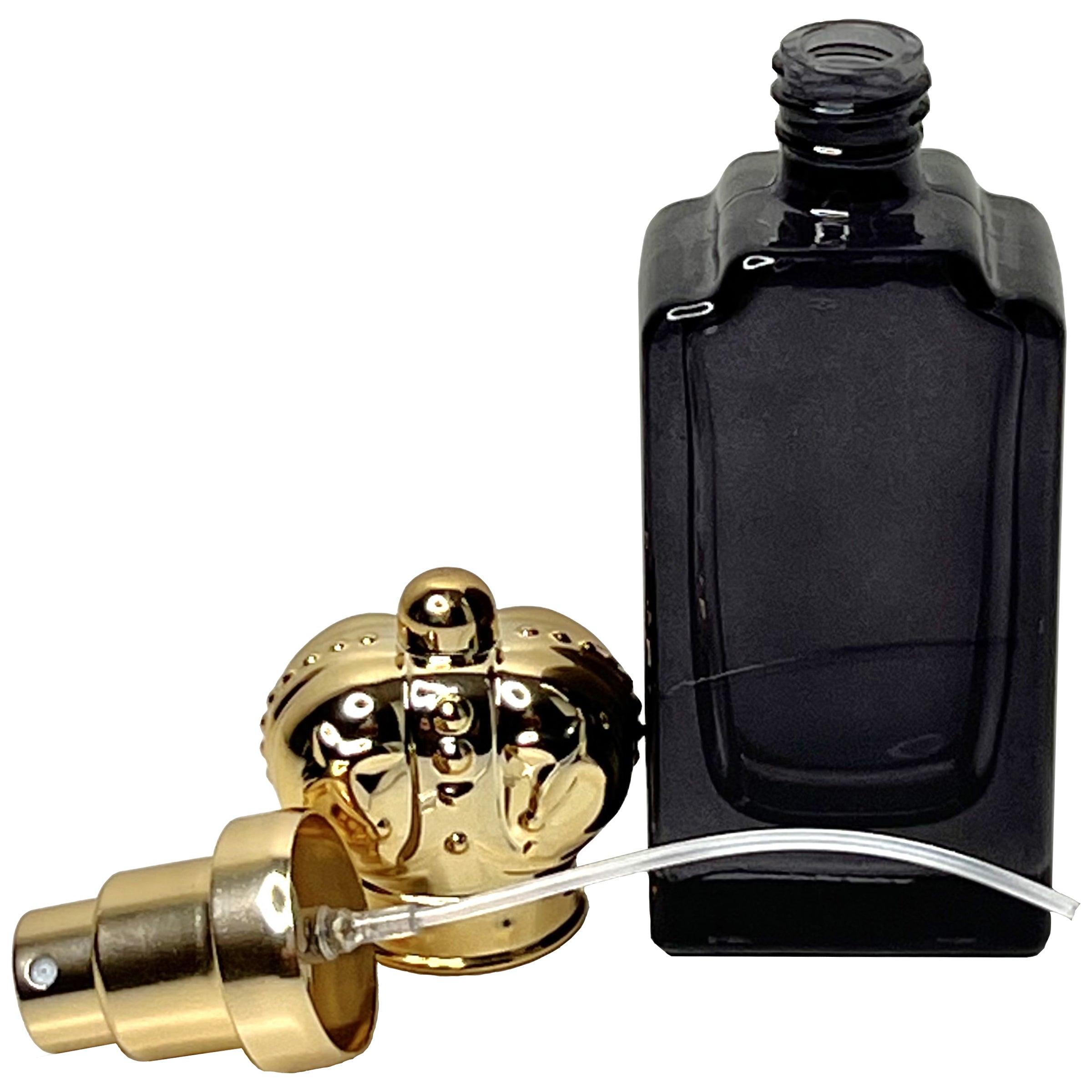 30ml 1oz golden crown lids colored glass perfume spray bottles