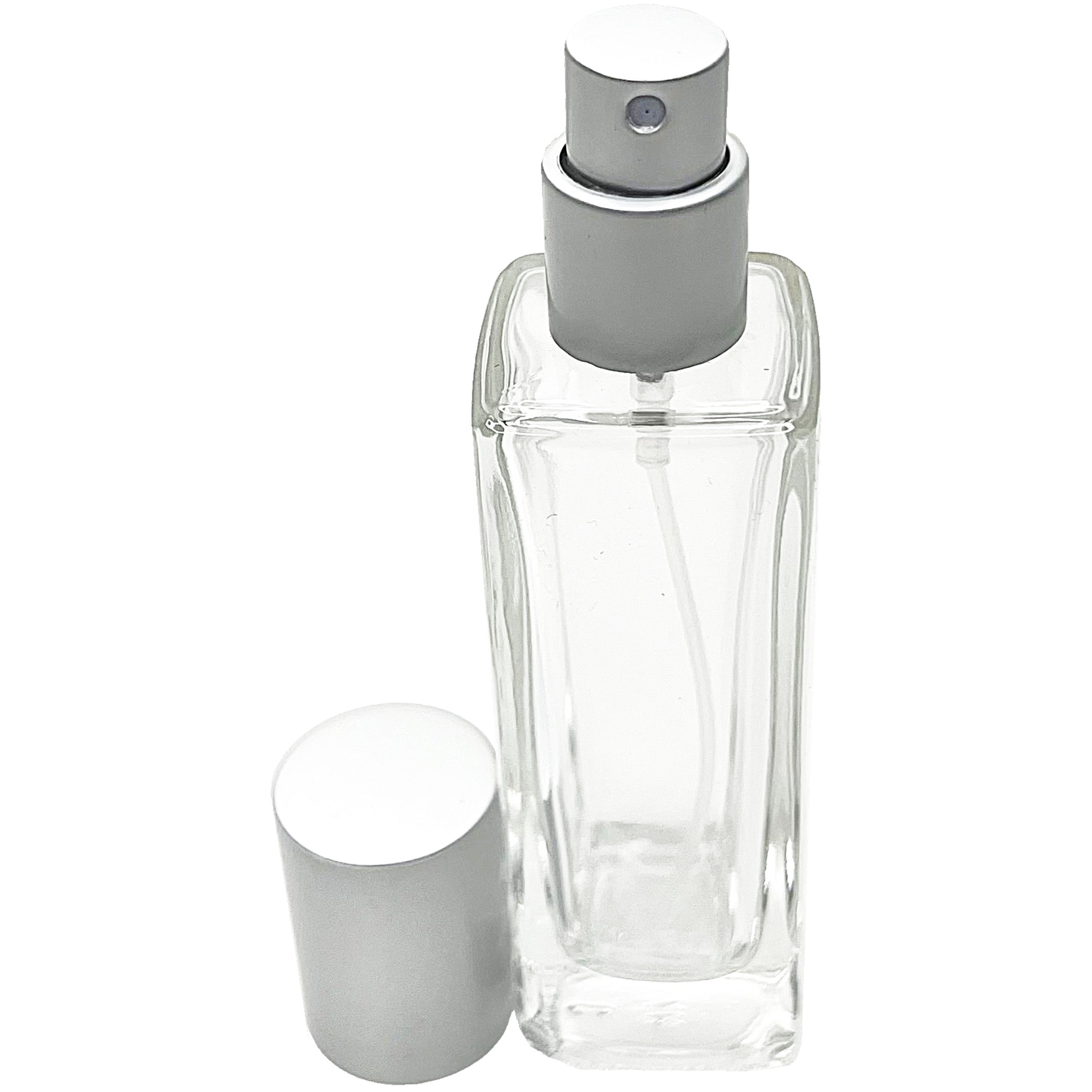 30ml 1oz perfume spray bottles thick tall square clear glass 15mm sprayers