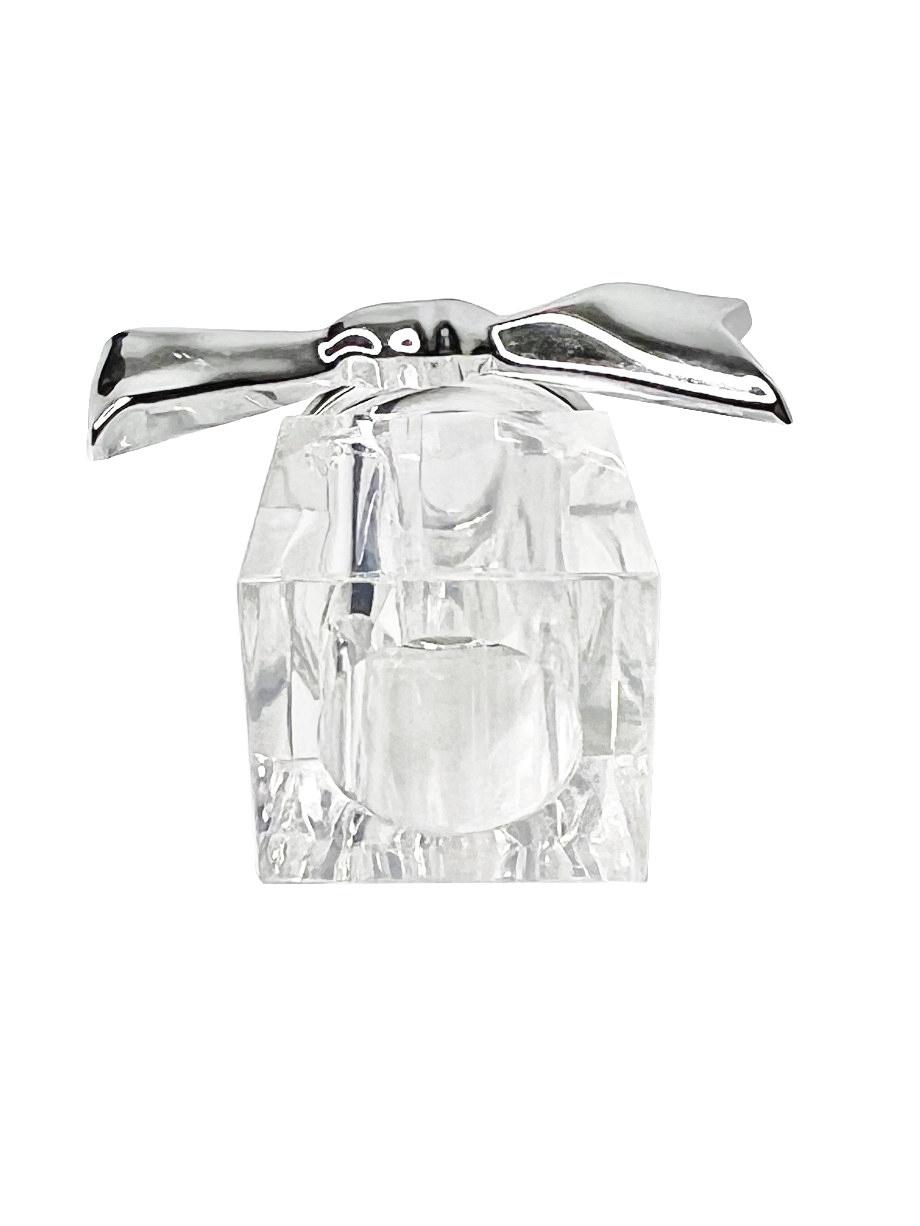 30ml 1oz silver bow tie lid beveled glass thick glass perfume spray bottles