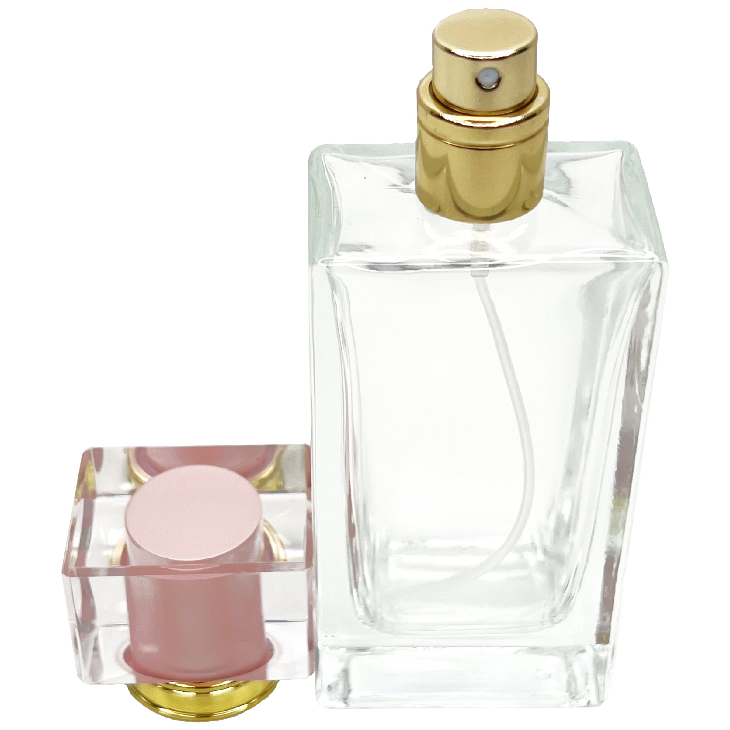 50ml 1.7oz 4 colors thick heavy rectangle clear perfume spray bottles