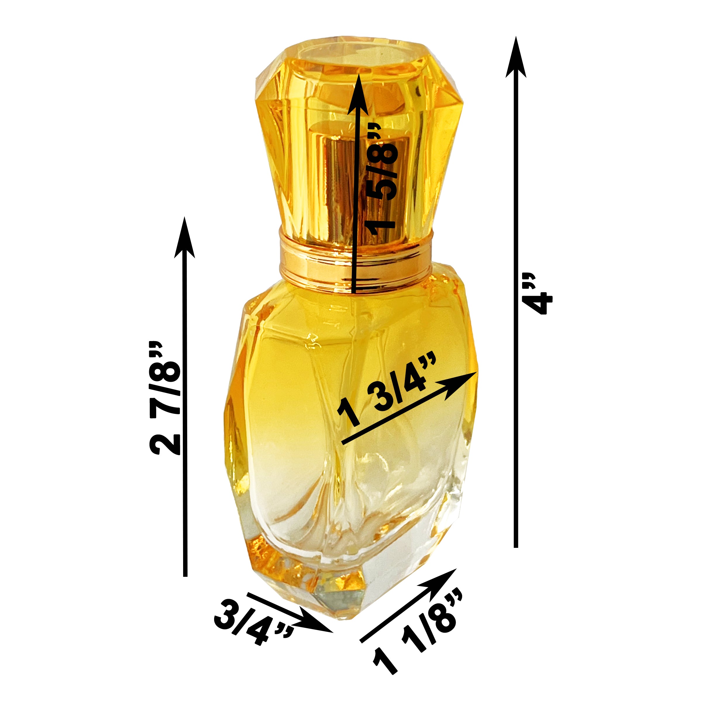 40ml 1.3oz vintage gradient colored glass diamond perfume spray bottles