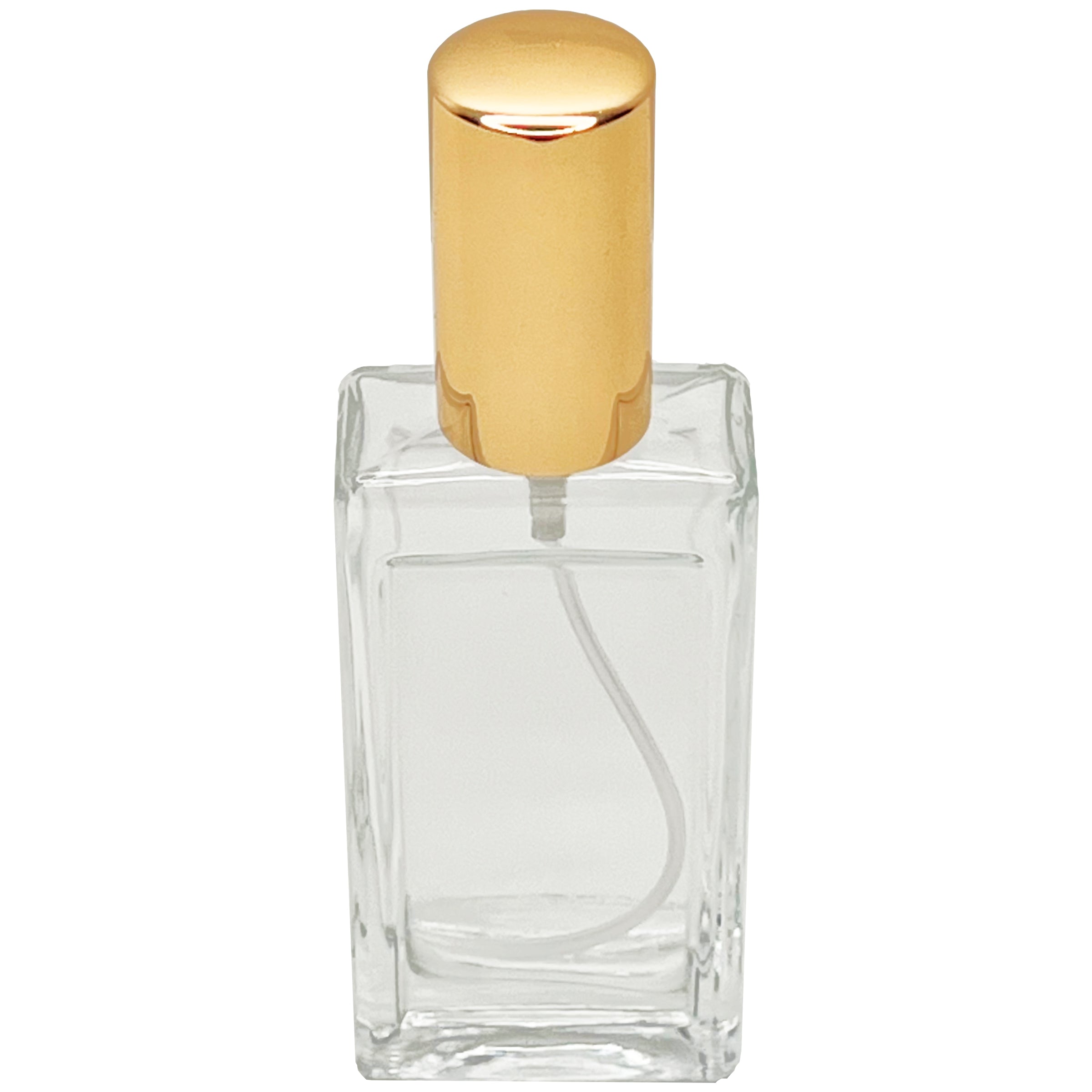 50ml 1.7oz thick glass rectangle perfume bottles 18mm gold sprayers