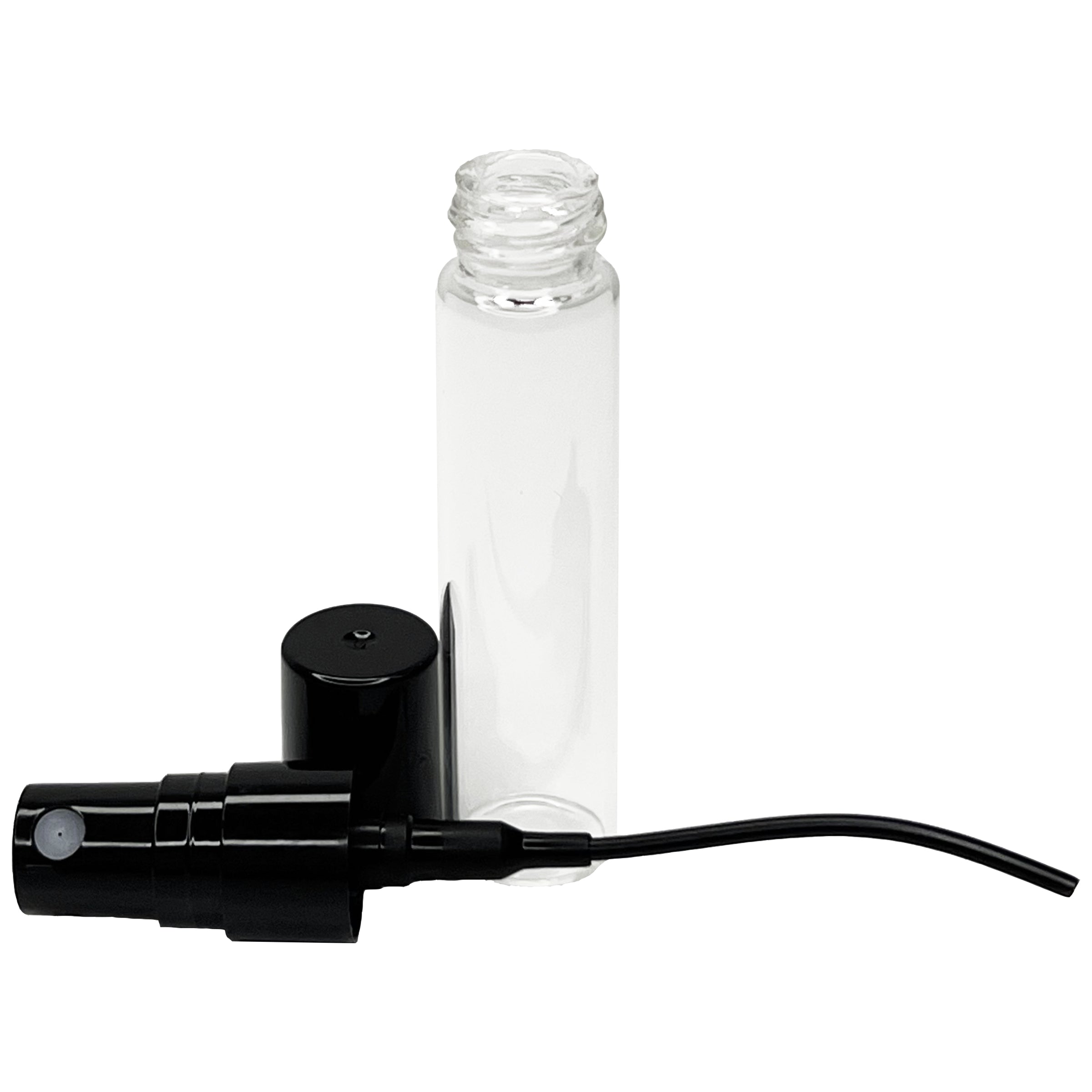 5ml 0.17oz mini glass bottles black tube sprayers for perfume oils