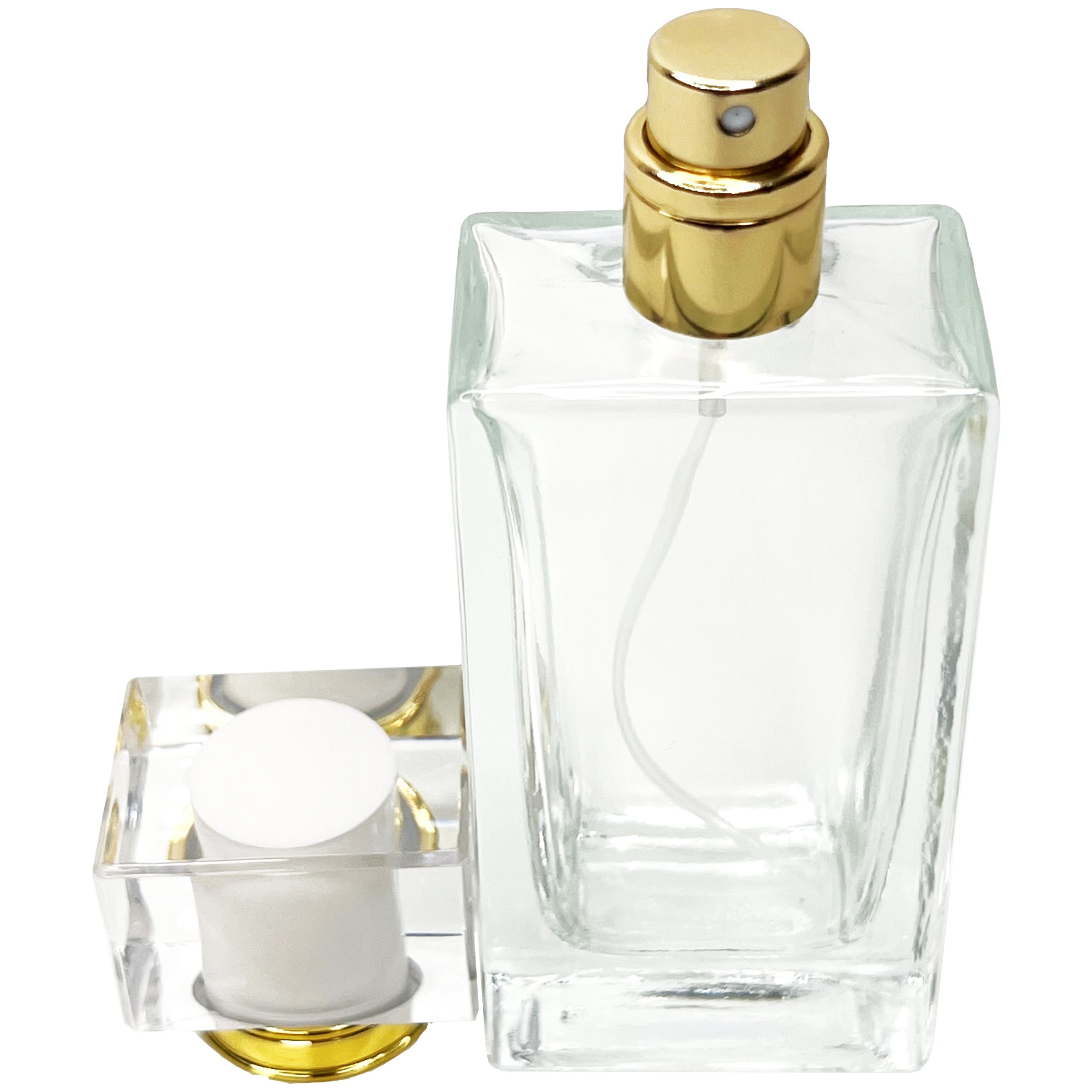 50ml 1.7oz 4 colors thick heavy rectangle clear perfume spray bottles