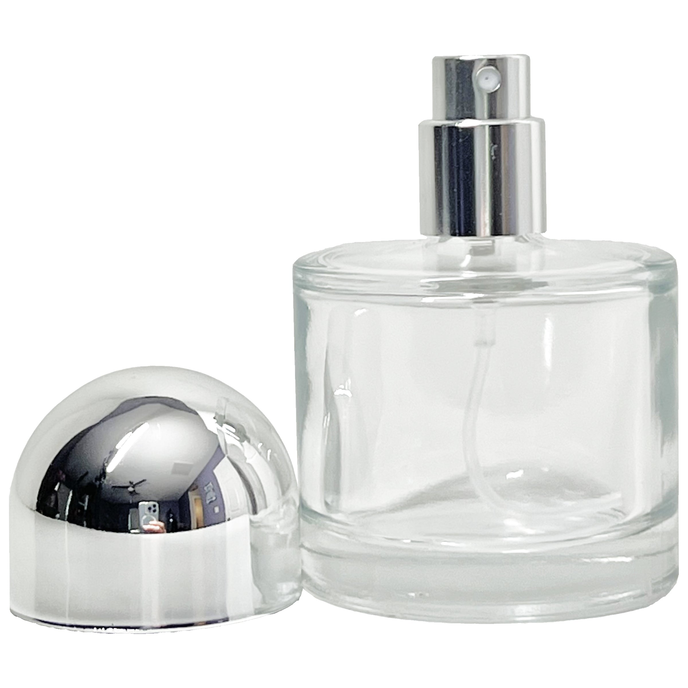 30ml 1oz round 3 colors half cap gold silver black glass spray bottles