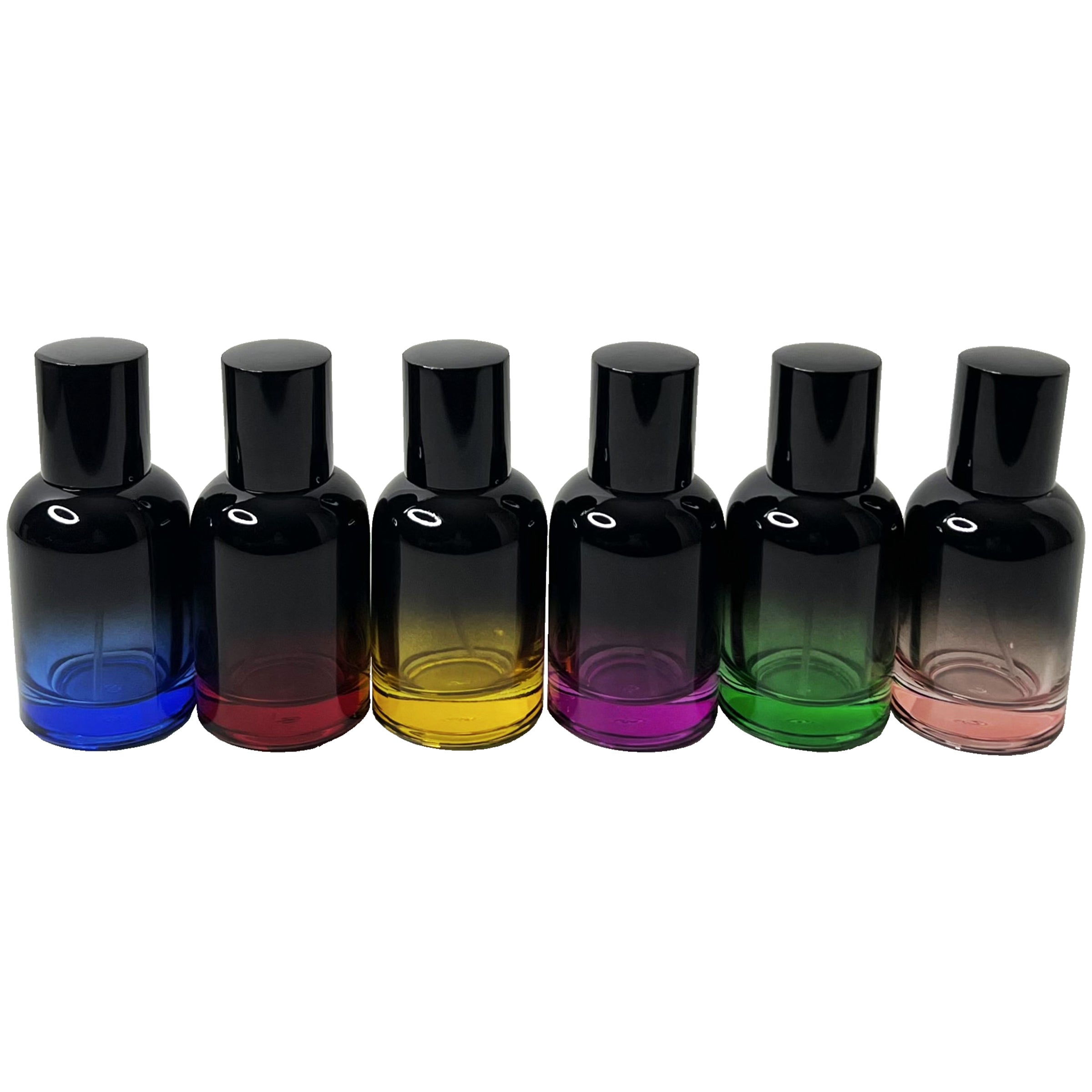 30ml 1oz Boston Round 6 colors Gradient Black perfume spray bottles