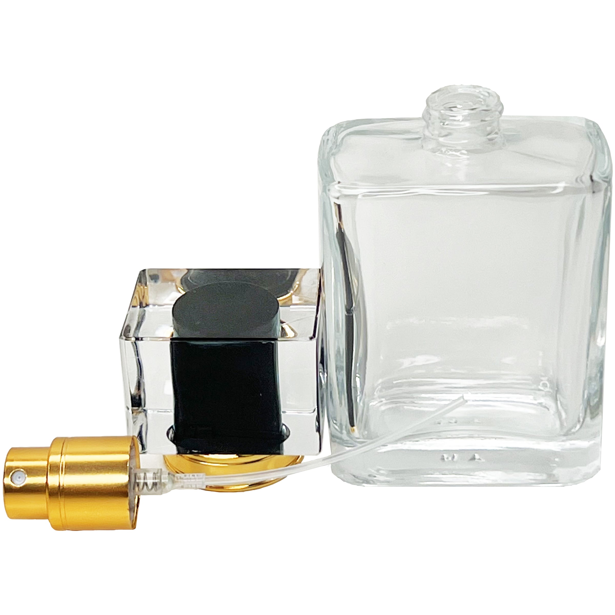 50ml 1.7oz clear square 6 colors perfume glass spray bottles