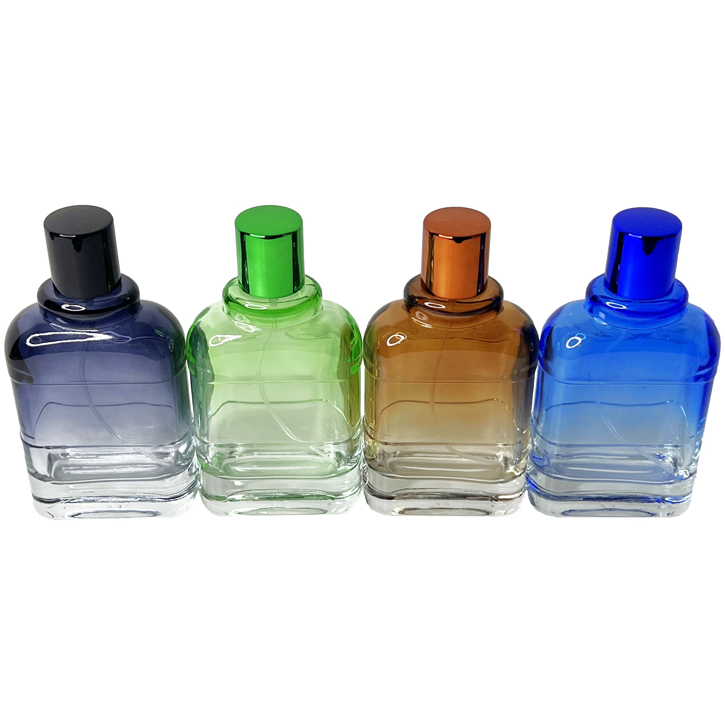 100ml 3.4oz clear gradient colored glass spray bottles