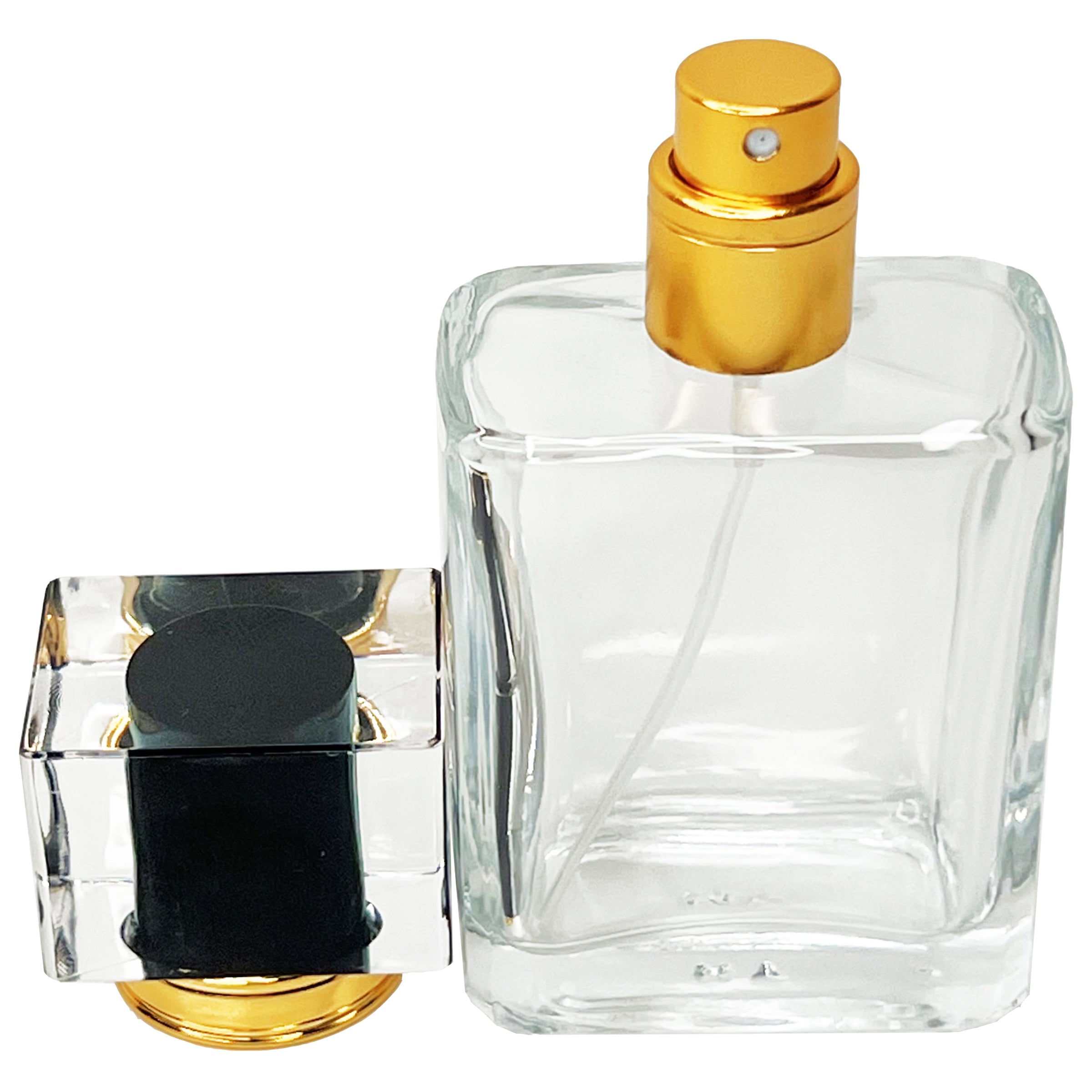 50ml 1.7oz clear square 6 colors perfume glass spray bottles