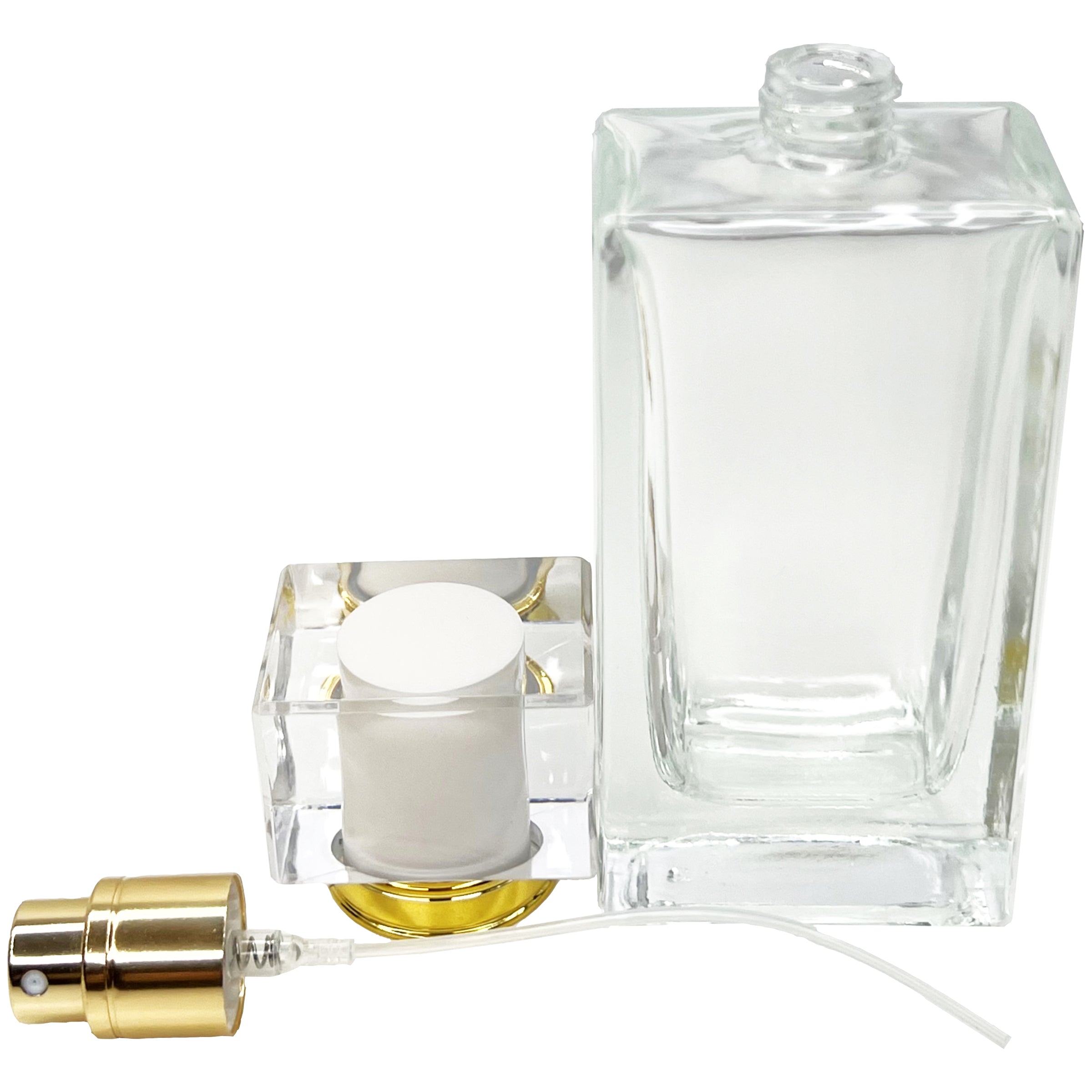 50ml 1.7oz 4 colors thick heavy rectangle clear perfume spray bottles