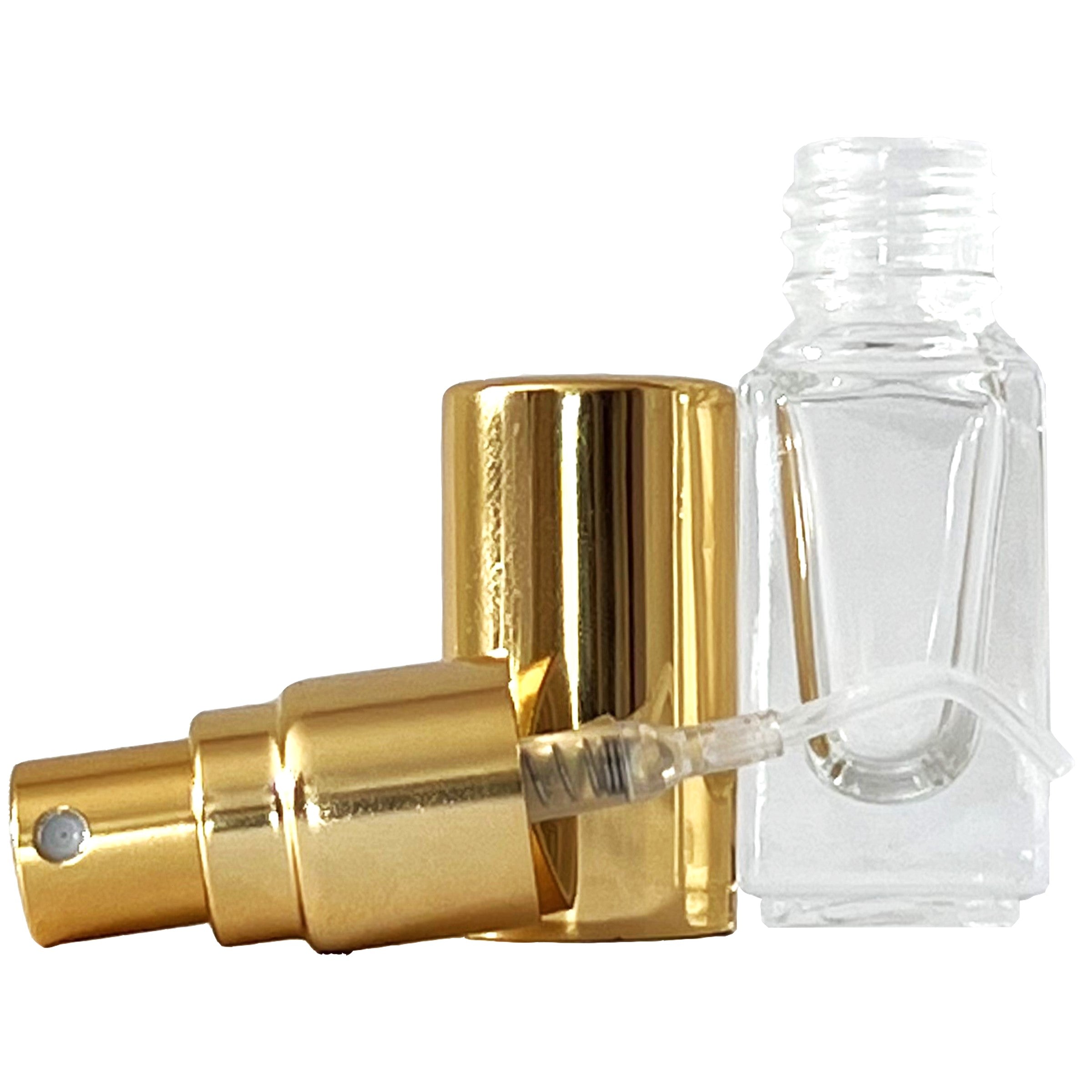 4ml 0.14oz Perfume Glass Tall Spray Bottles Gold Atomizers