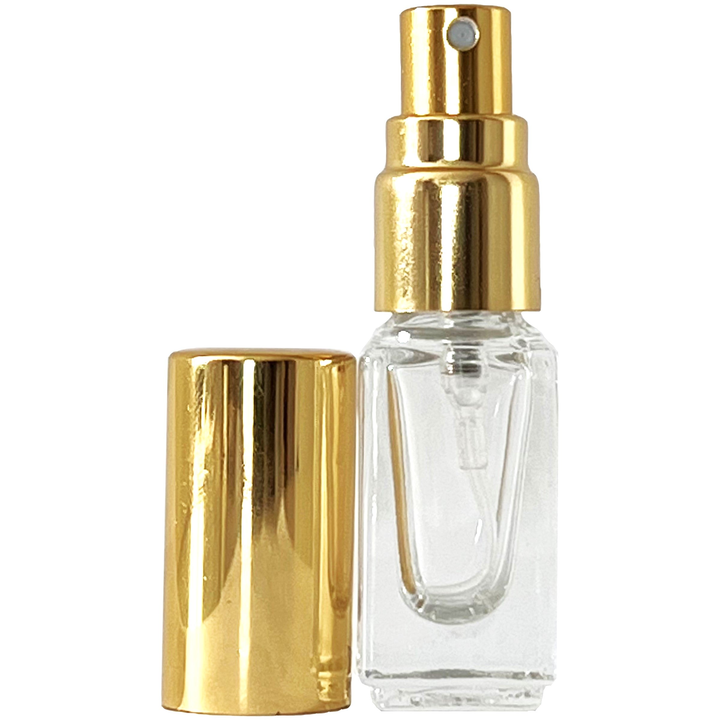 4ml 0.14oz Perfume Glass Tall Spray Bottles Gold Atomizers