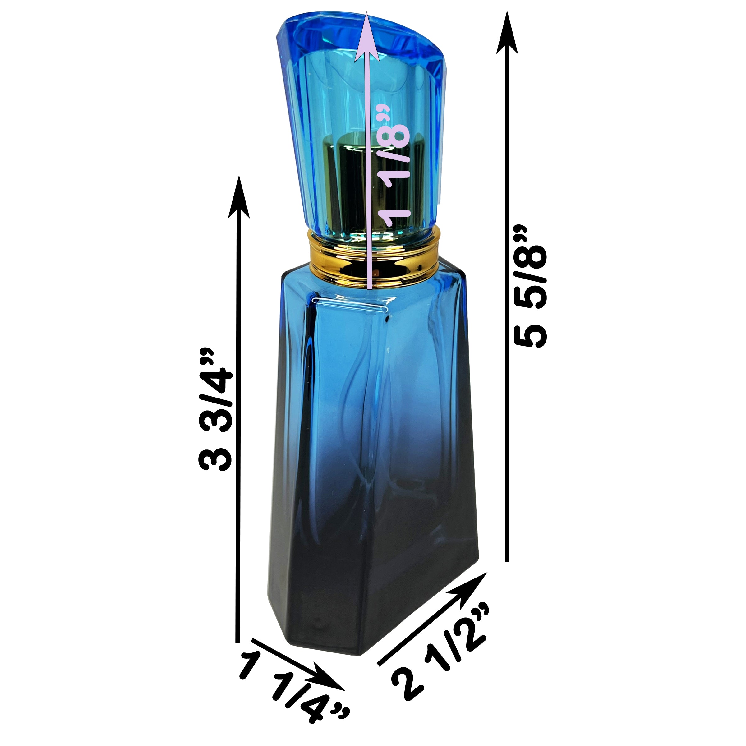 50ml 1.7oz 6 colors burj gradient black glass perfume bottles