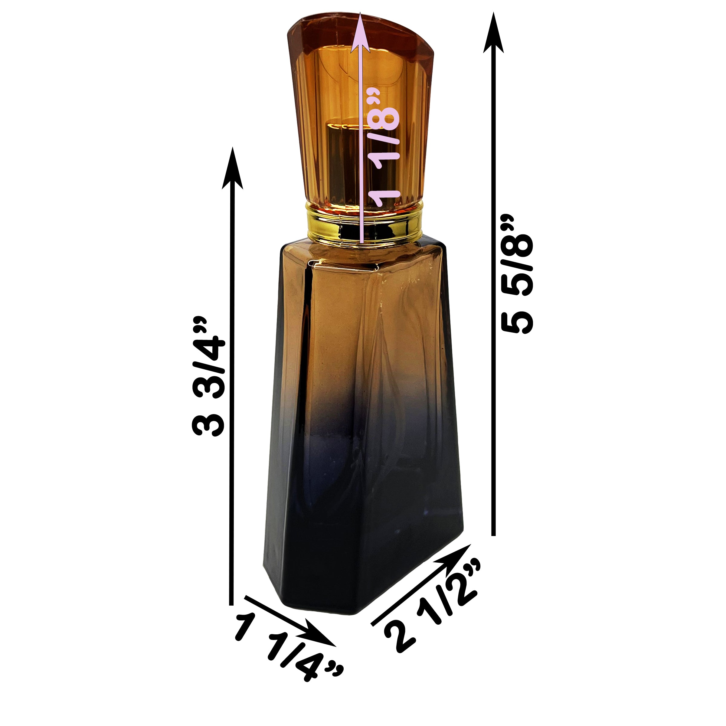 50ml 1.7oz 6 colors burj gradient black glass perfume bottles