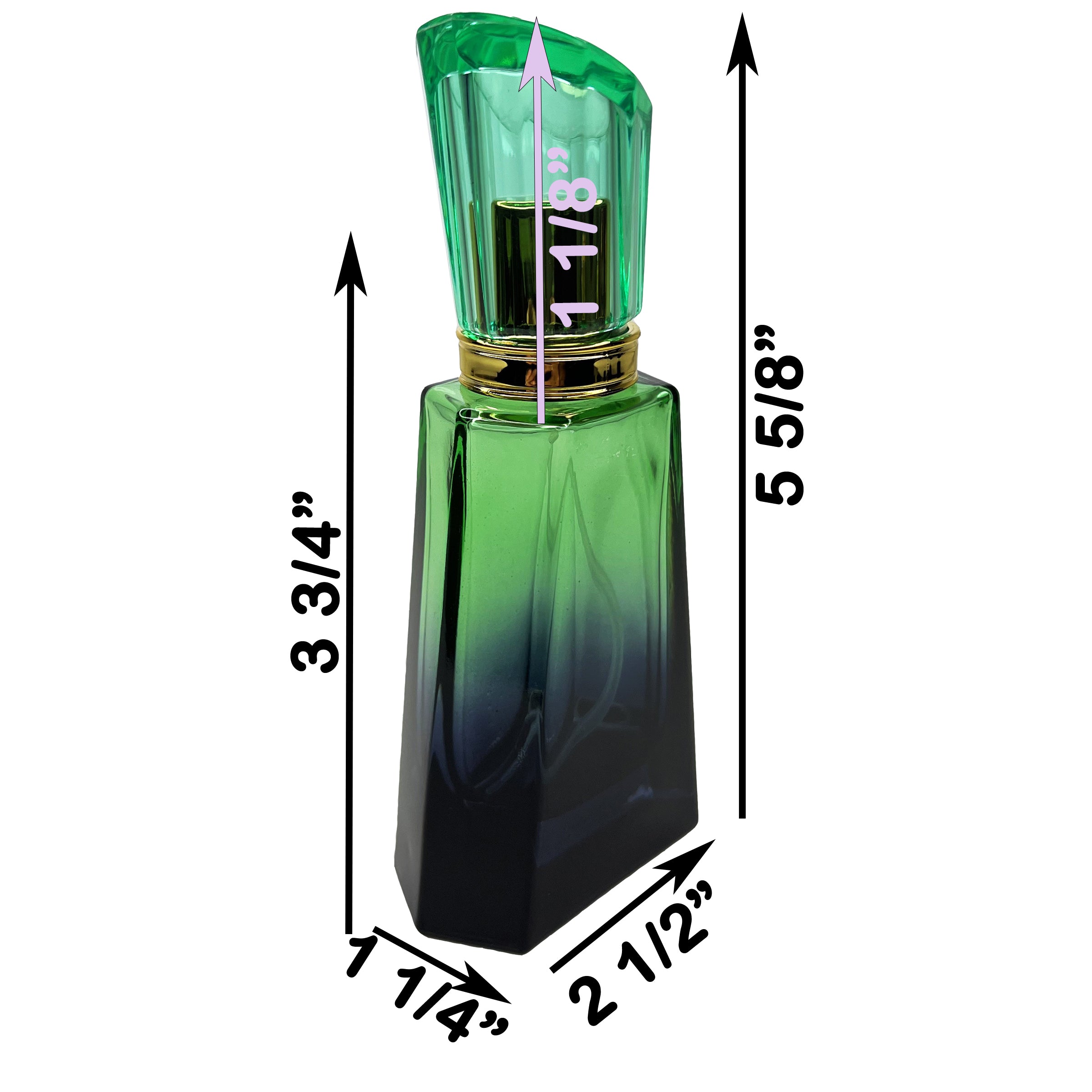 50ml 1.7oz 6 colors burj gradient black glass perfume bottles
