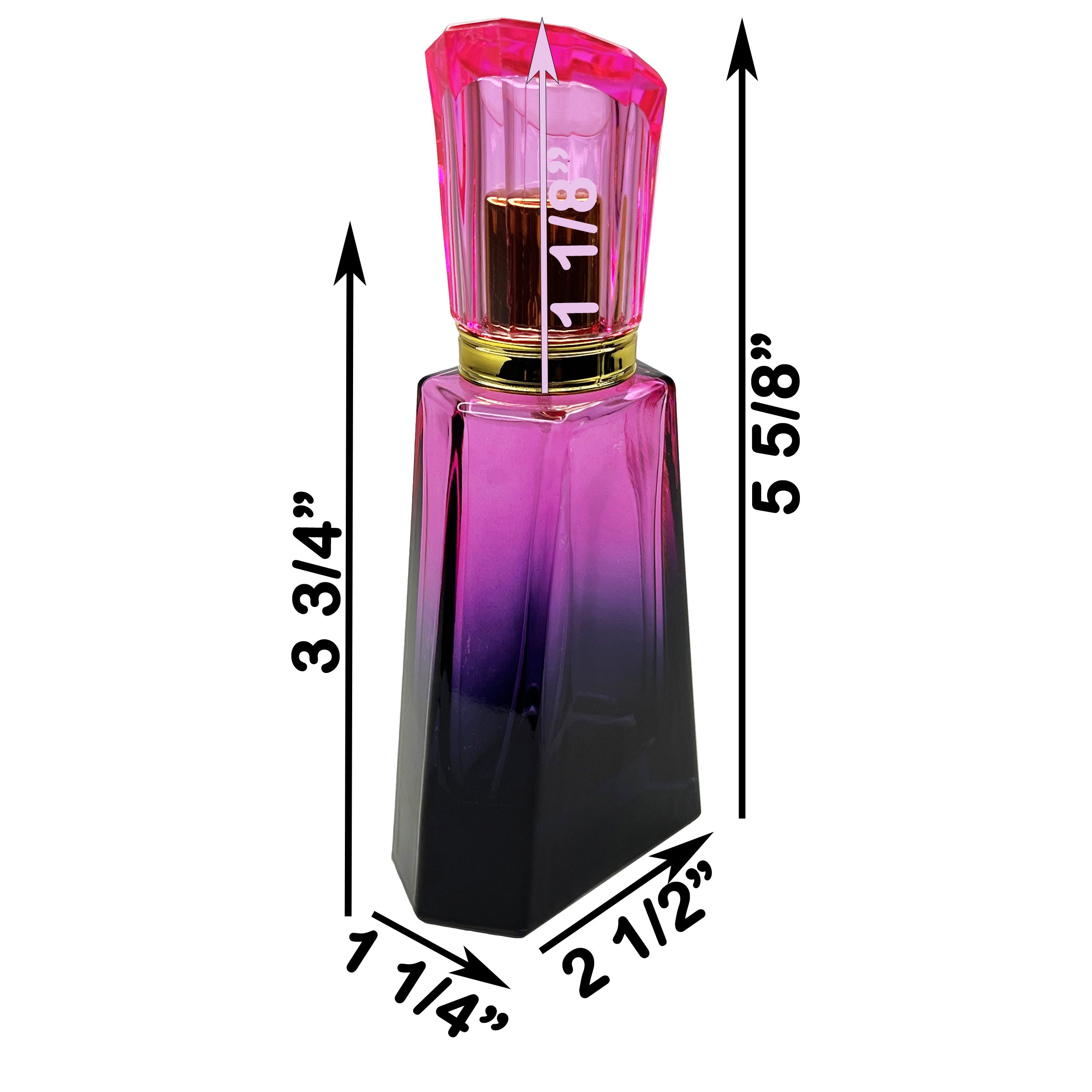 50ml 1.7oz 6 colors burj gradient black glass perfume bottles