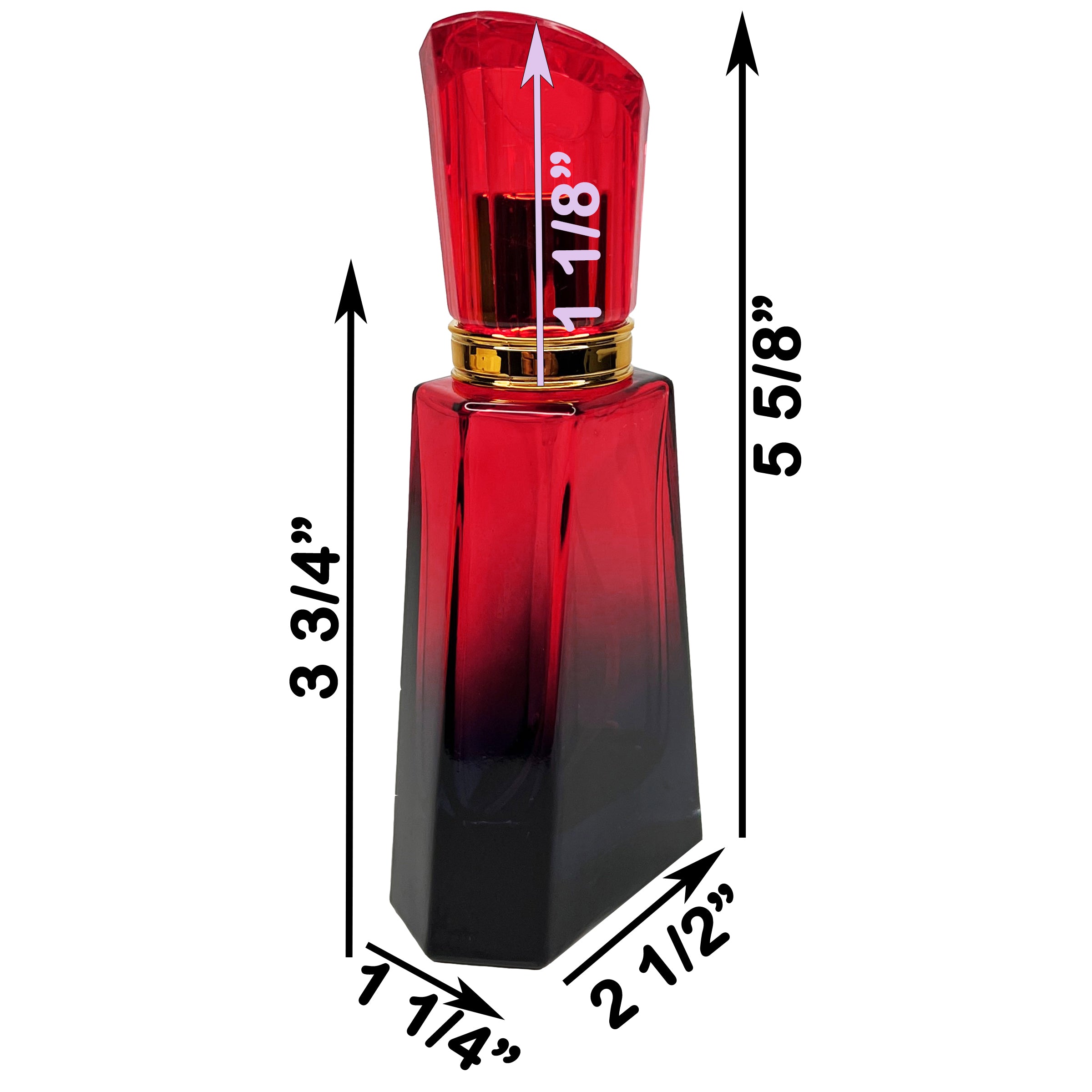 50ml 1.7oz 6 colors burj gradient black glass perfume bottles
