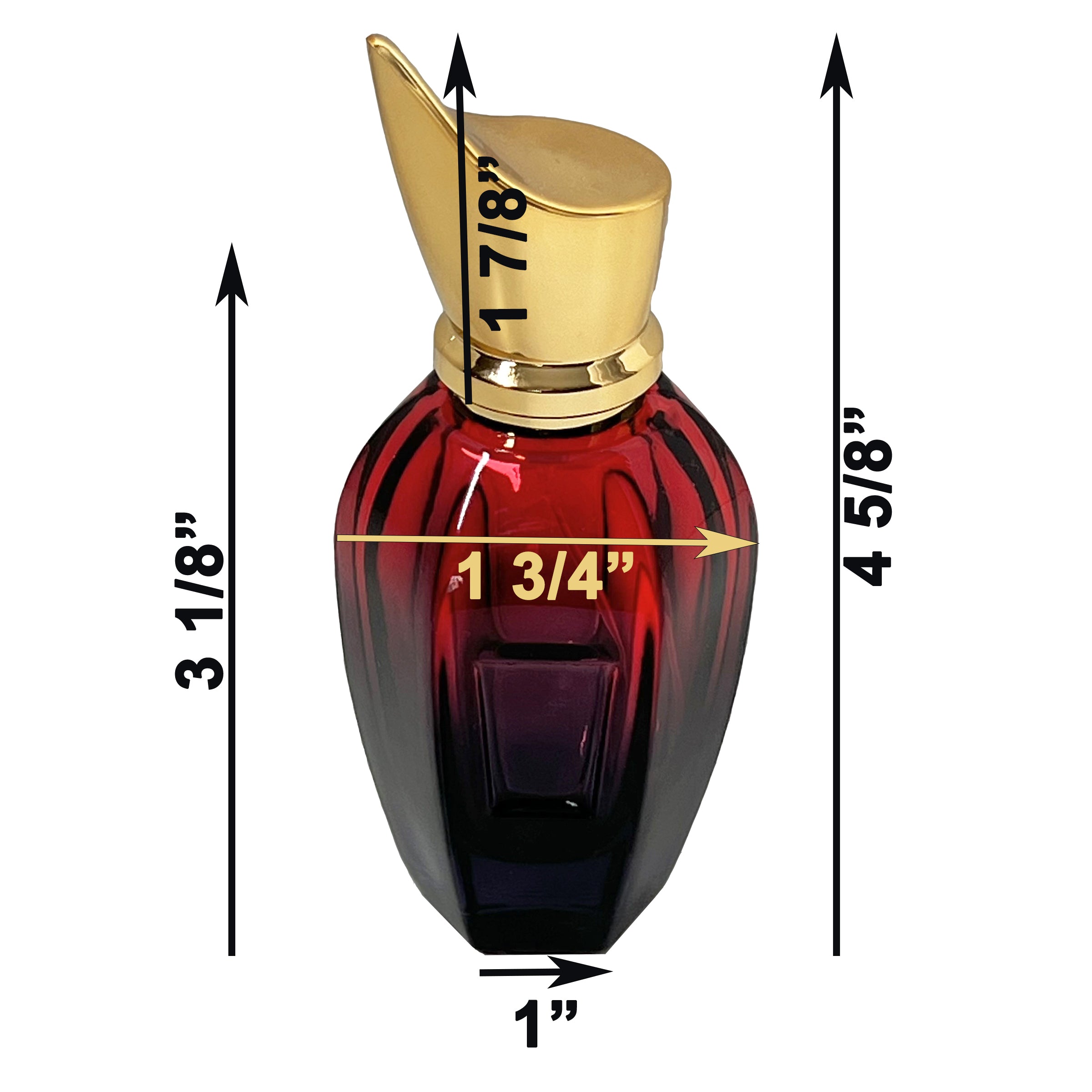 50ml 1.7oz bicolor gradient vase glass perfume spray bottles