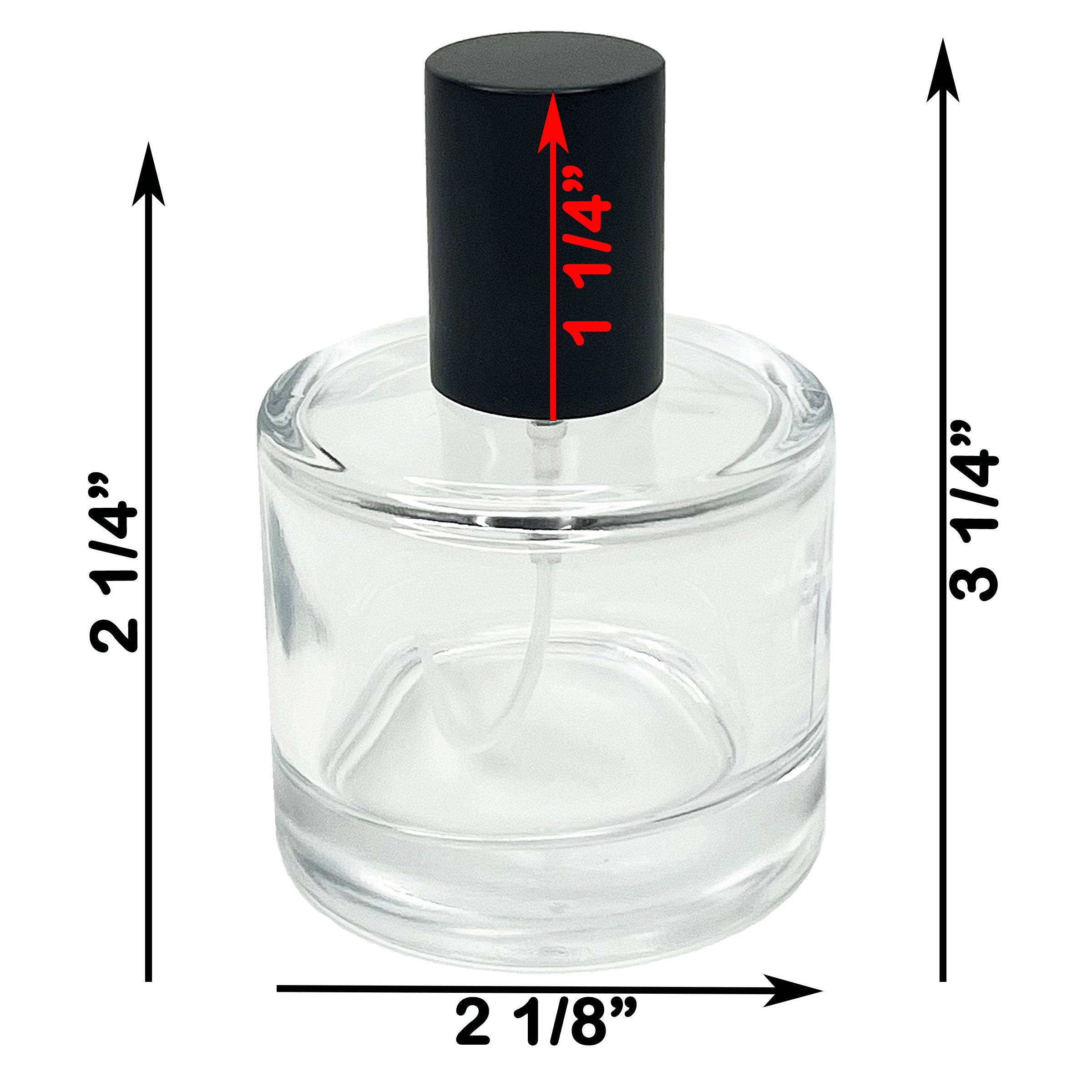 50ml 1.7oz Round Thick Glass Perfume Spray Bottles Matte sprayers lids