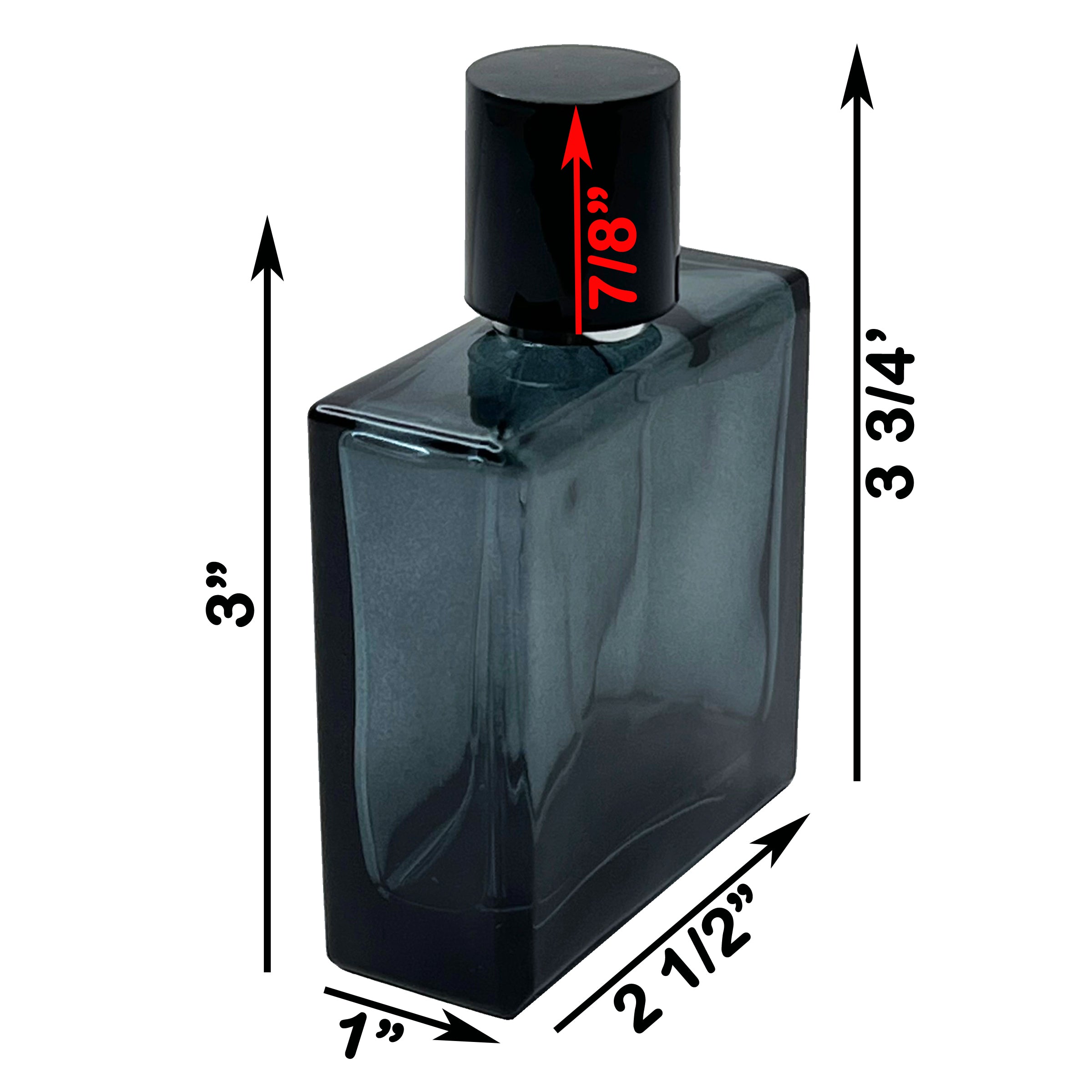 50ml 1.7oz Blue Glass Perfume Square Spray Bottle