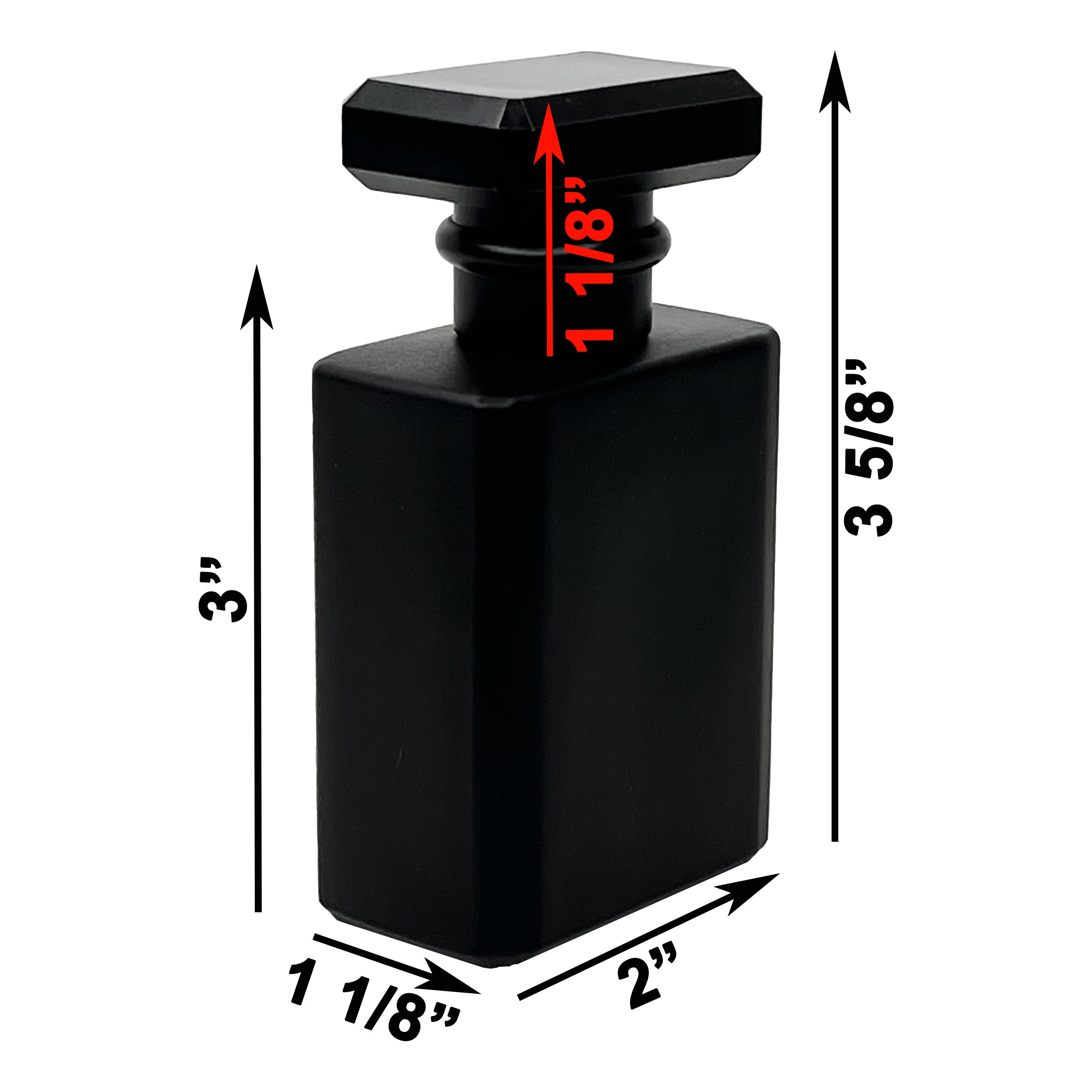 50ml 1.7oz Matte black glass perfume bottle gold sprayer