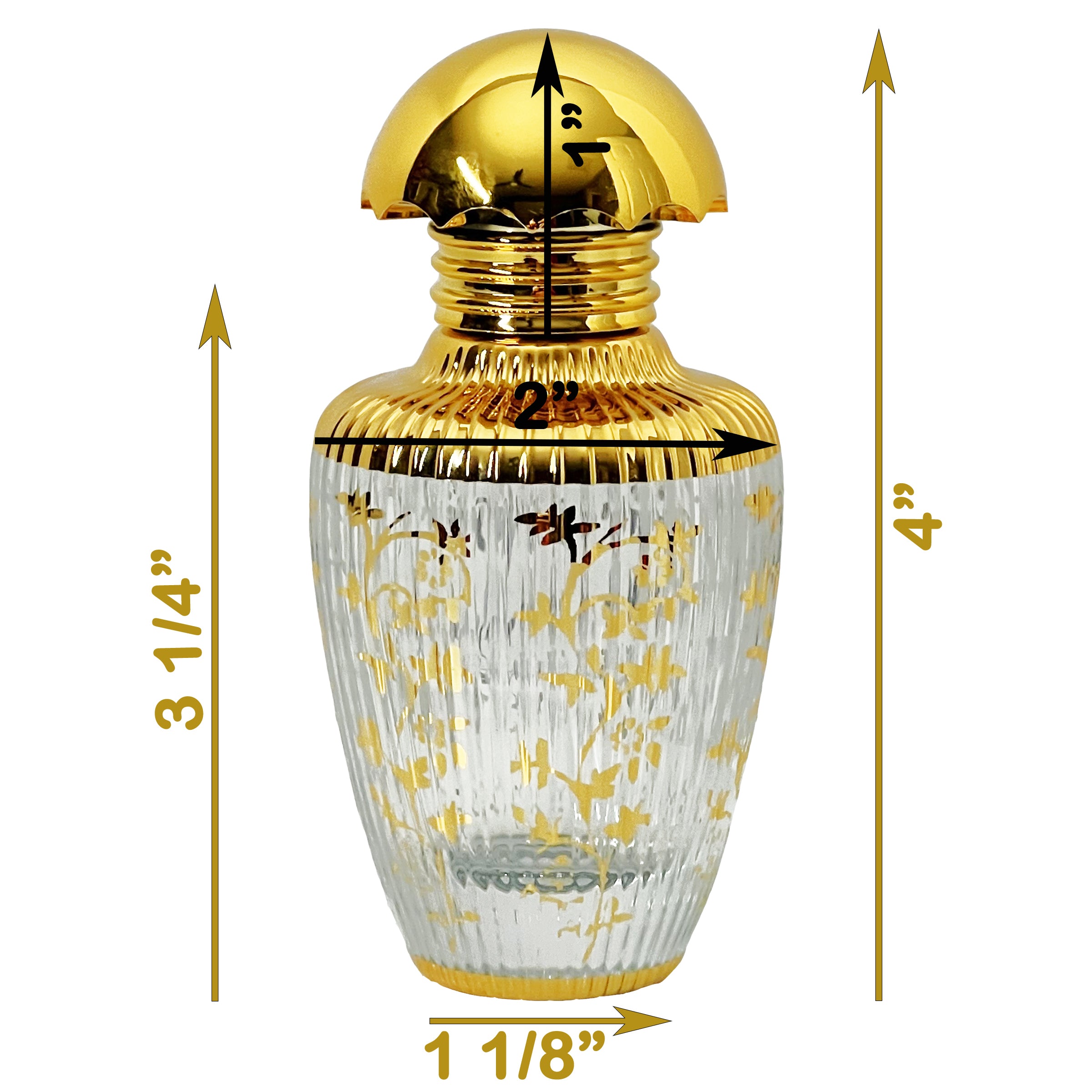 50ml 1.7oz oriental vase spray bottle uv gold umbrella lid