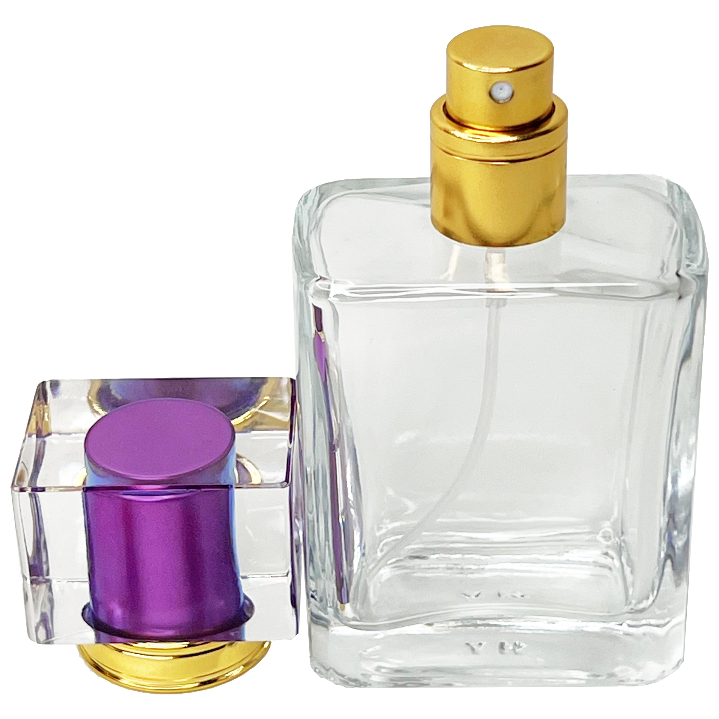 50ml 1.7oz clear square 6 colors perfume glass spray bottles