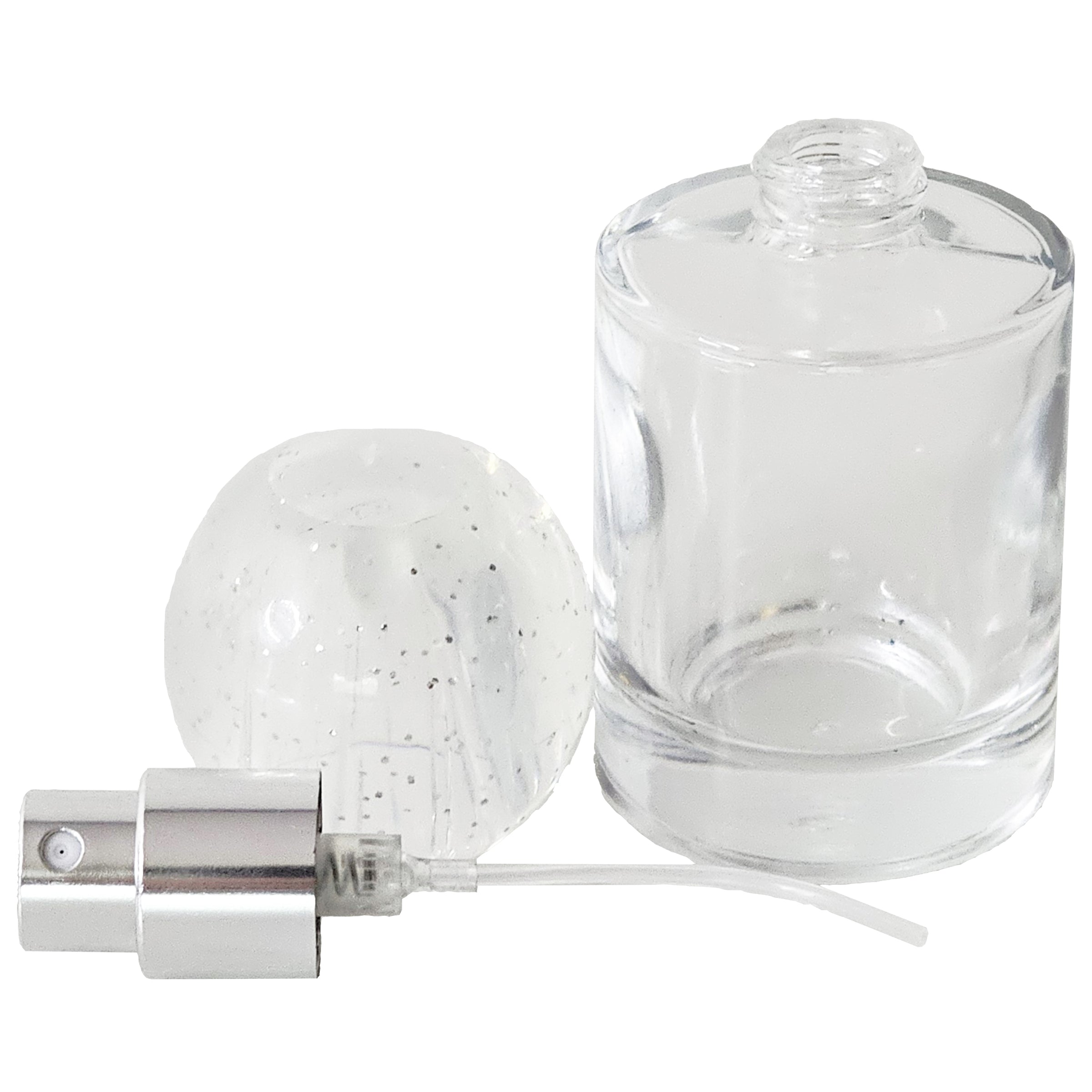 30ml 1oz cylinder colored sphere lids glass spray bottles