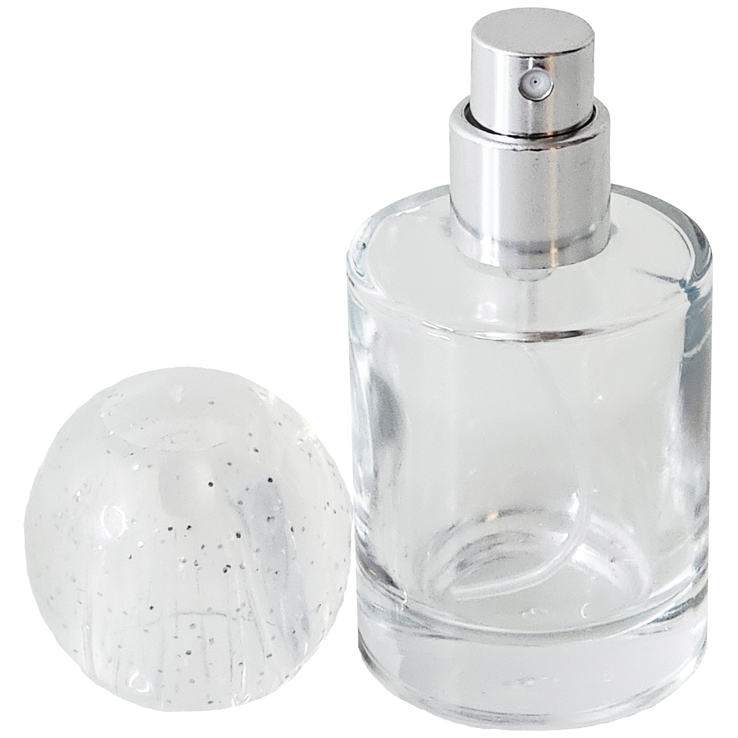 30ml 1oz cylinder colored sphere lids glass spray bottles