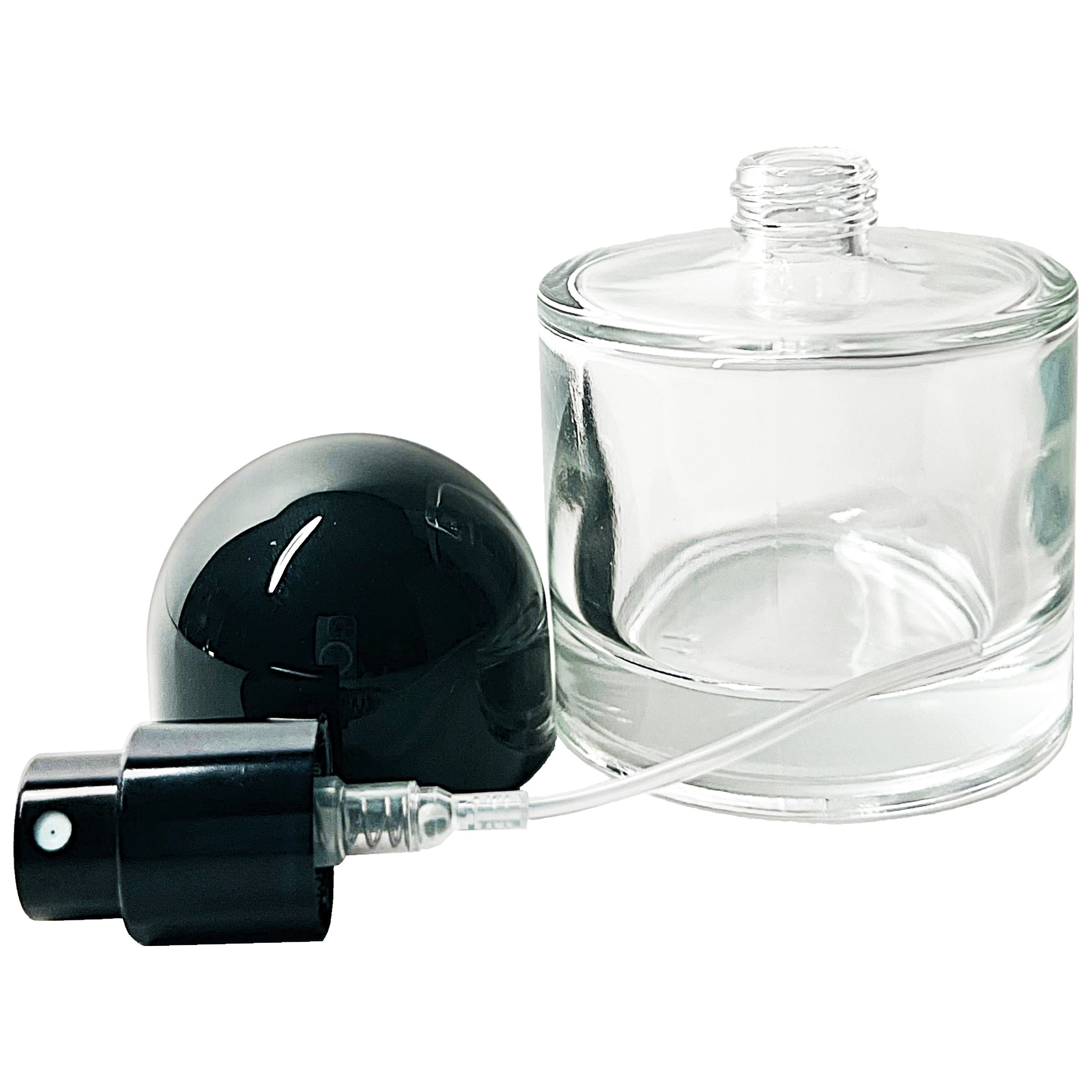 30ml 1oz round 3 colors half cap gold silver black glass spray bottles