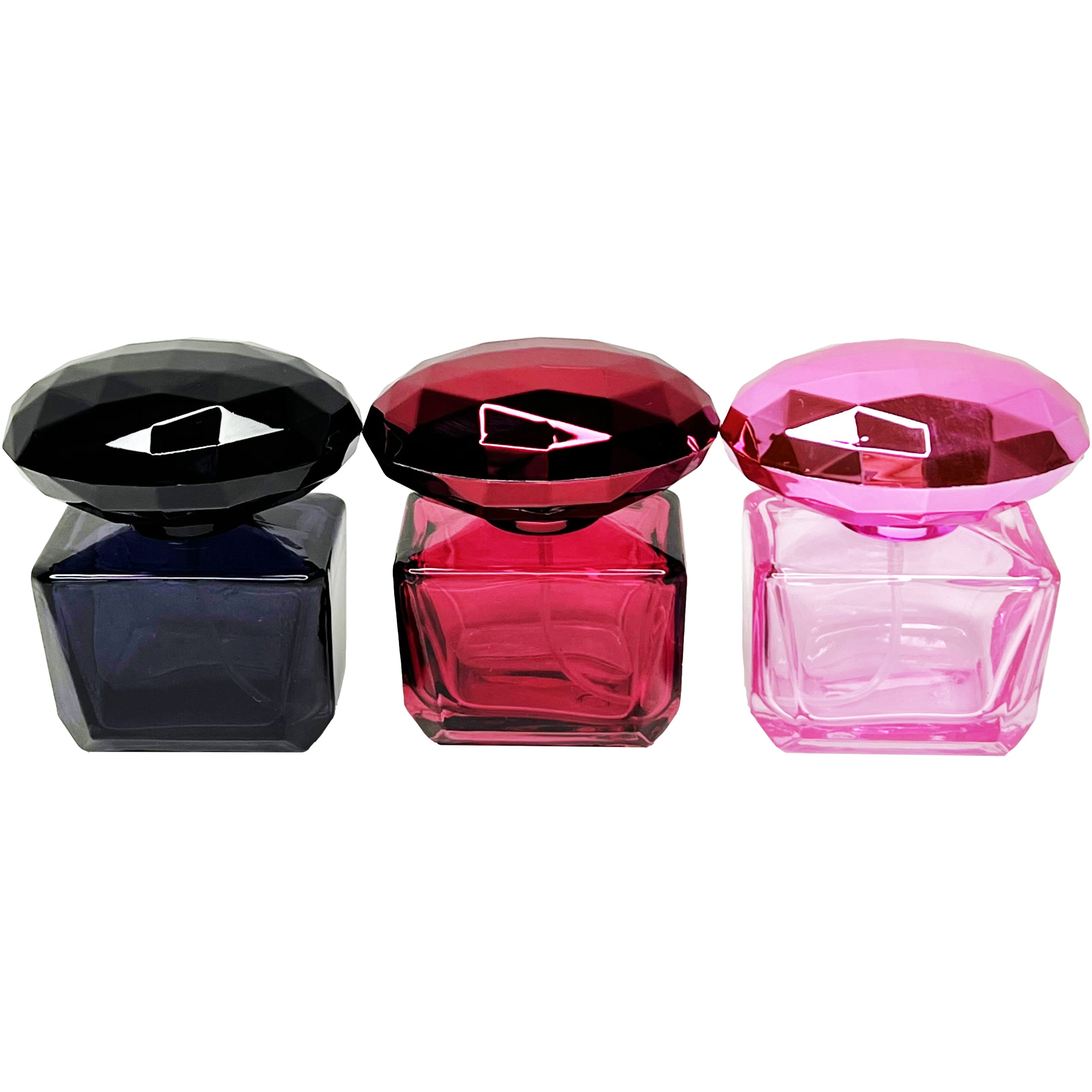 30ml 1oz 3 colors glass gemstone lids perfume spray bottles