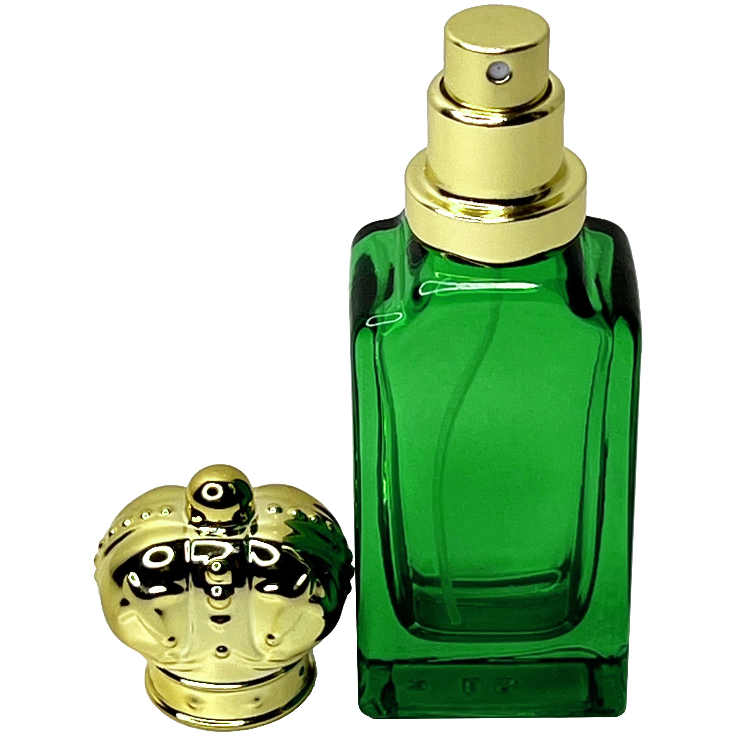 30ml 1oz golden crown lids colored glass perfume spray bottles