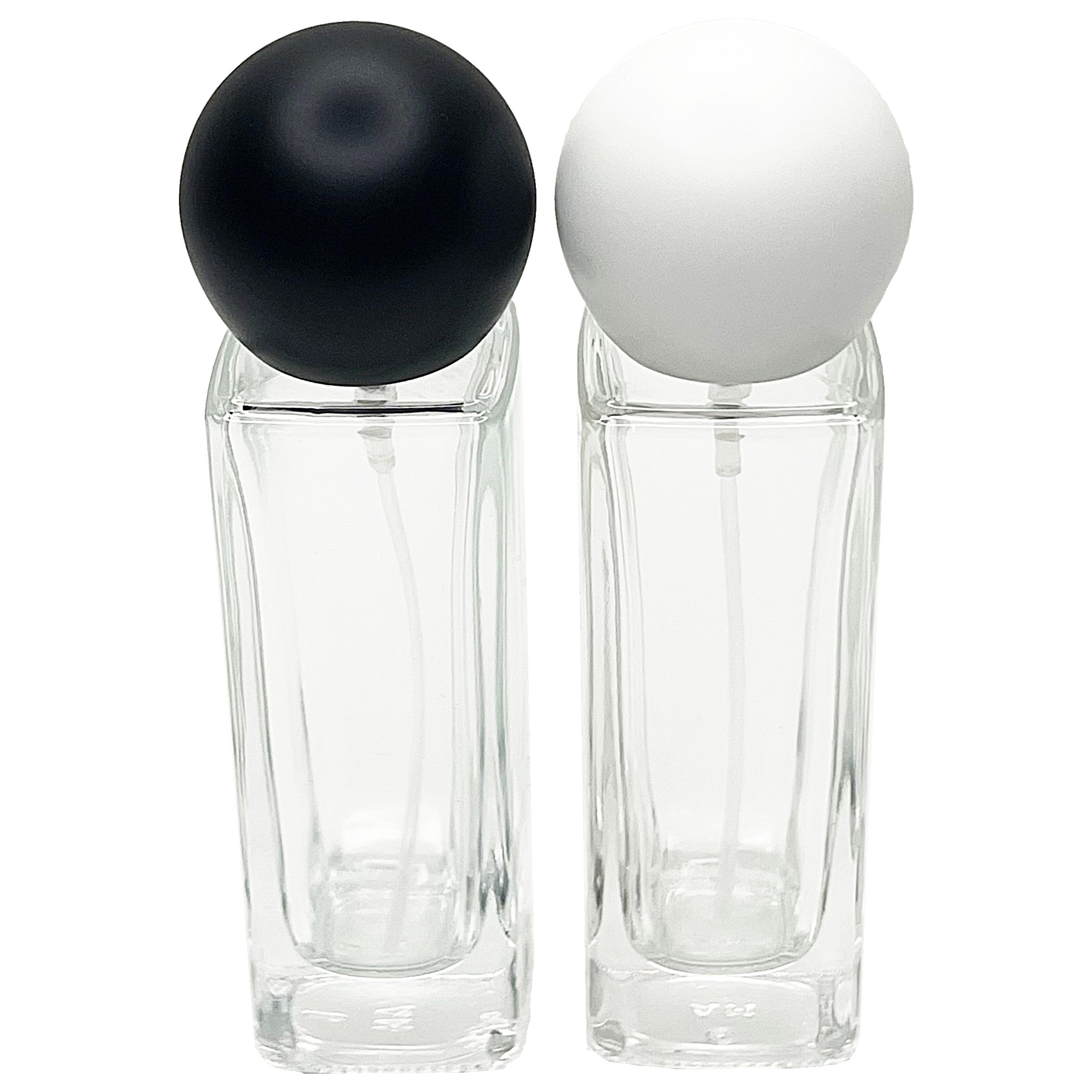 30ml 1oz perfume spray bottles thick tall square clear glass ball lids