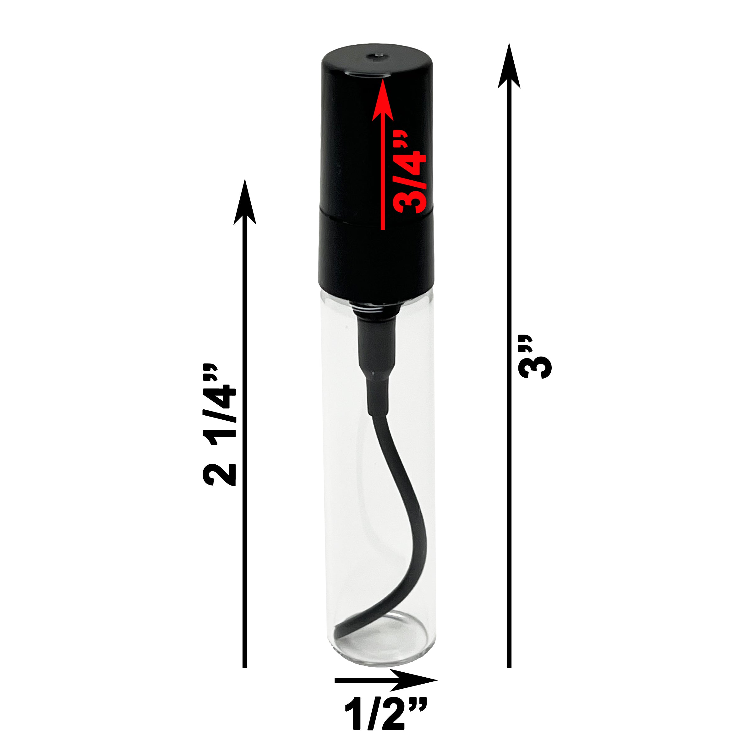 5ml 0.17oz mini glass bottles black tube sprayers for perfume oils