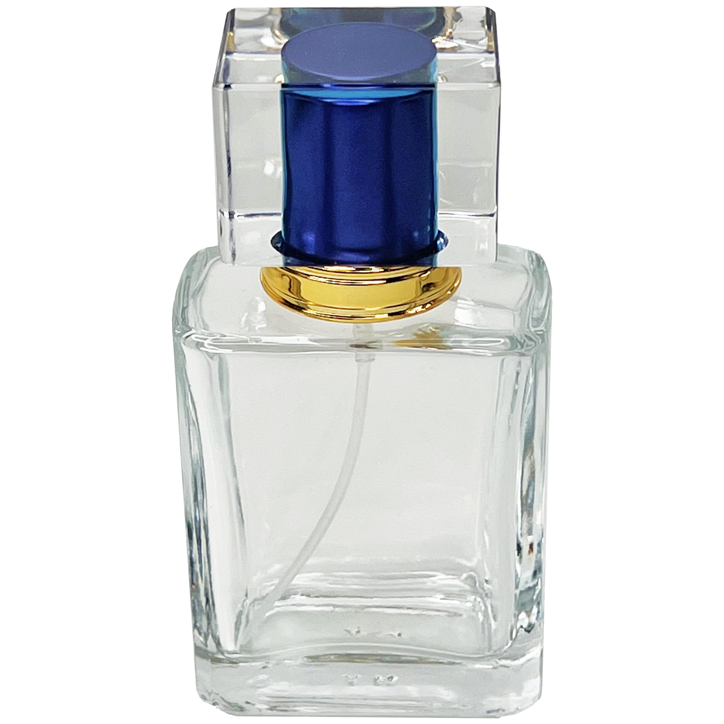 50ml 1.7oz clear square 6 colors perfume glass spray bottles