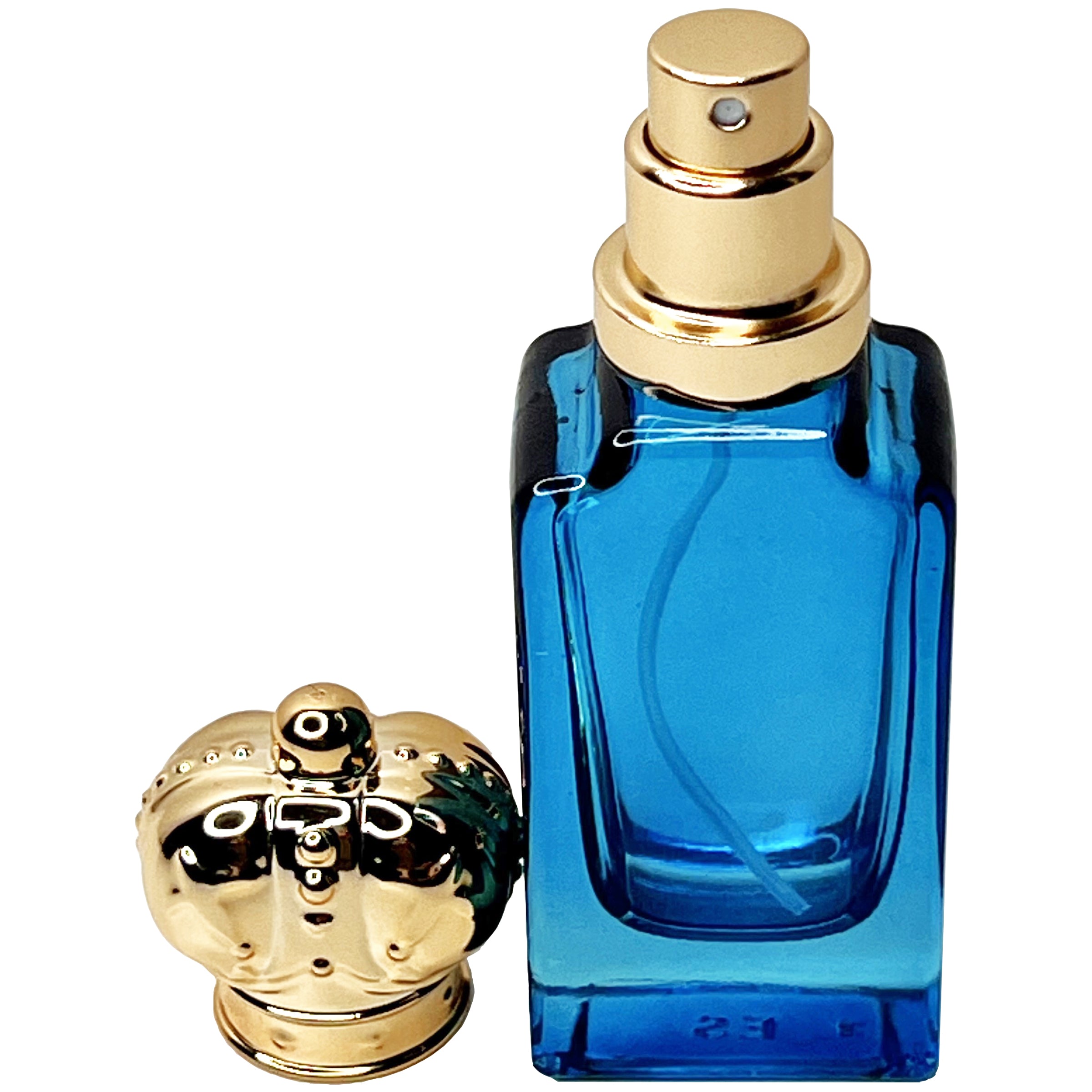 30ml 1oz golden crown lids colored glass perfume spray bottles