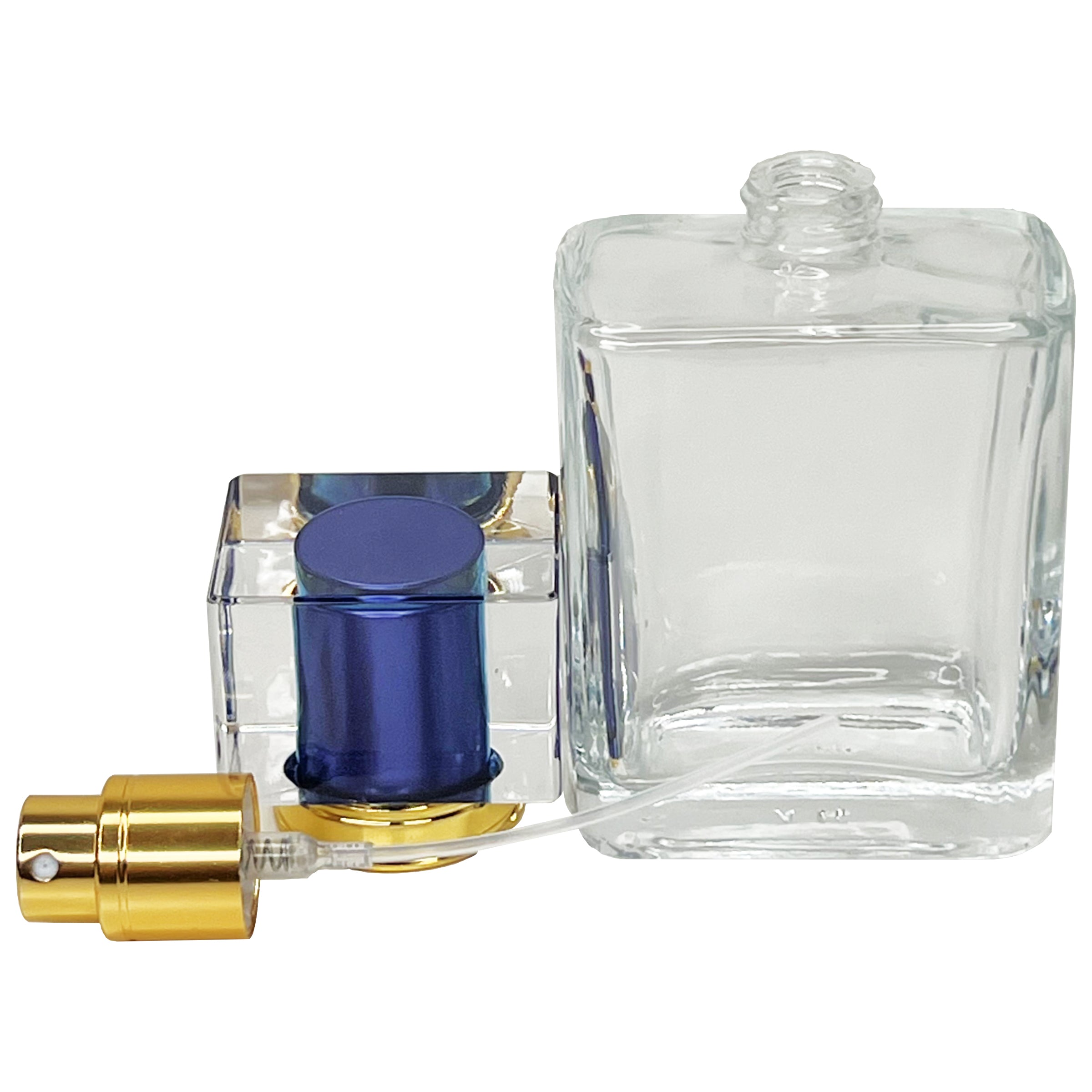 50ml 1.7oz clear square 6 colors perfume glass spray bottles