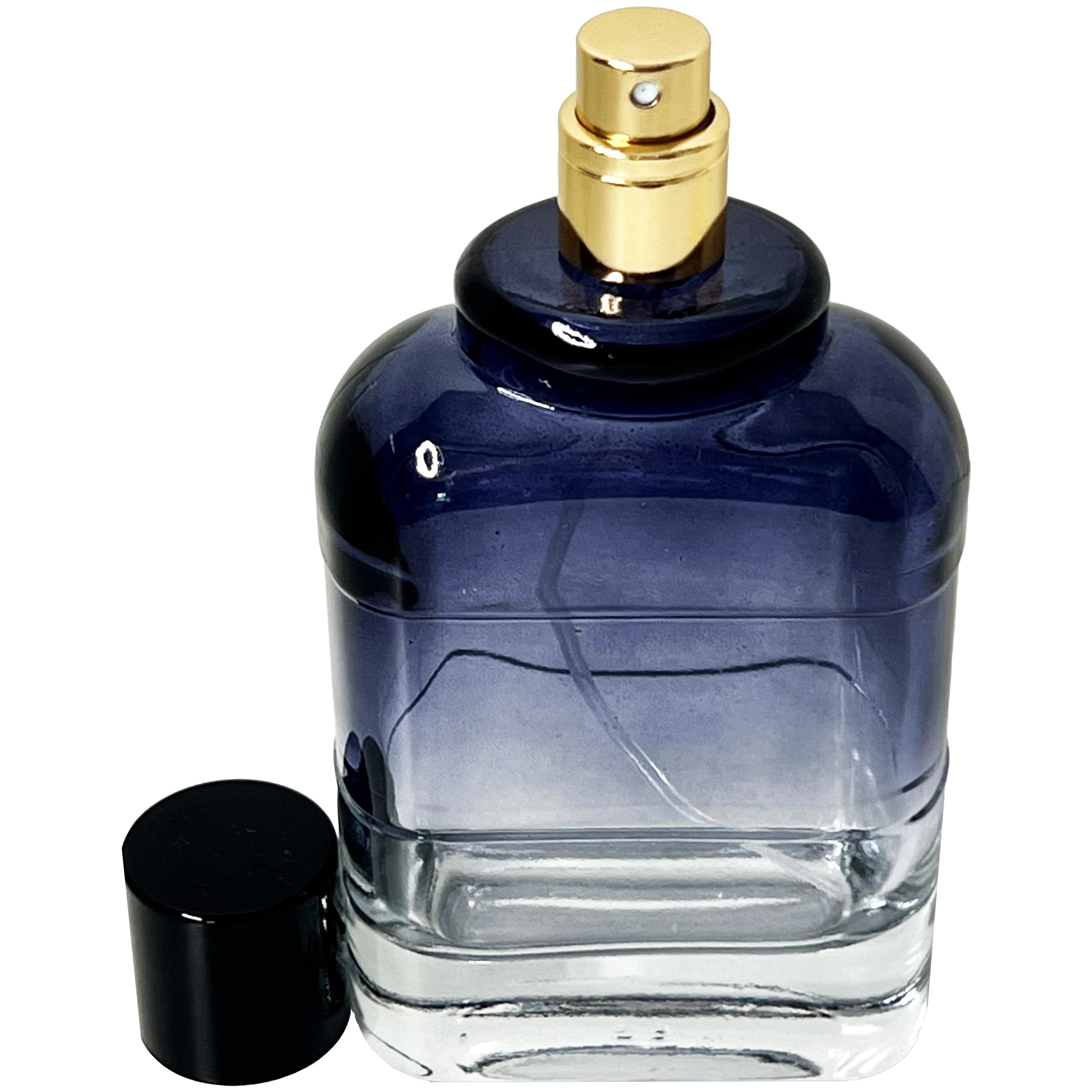 100ml 3.4oz clear gradient colored glass spray bottles