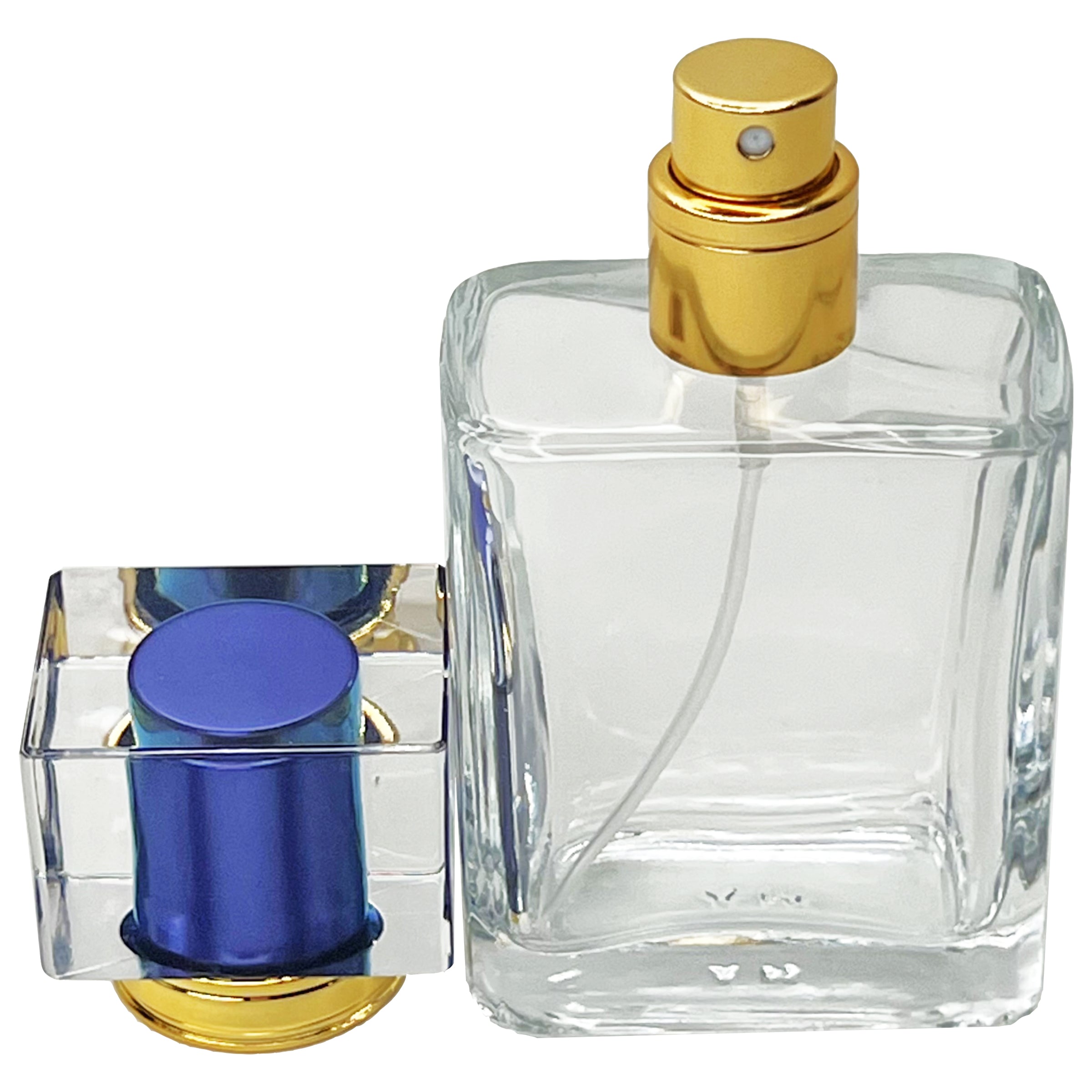 50ml 1.7oz clear square 6 colors perfume glass spray bottles