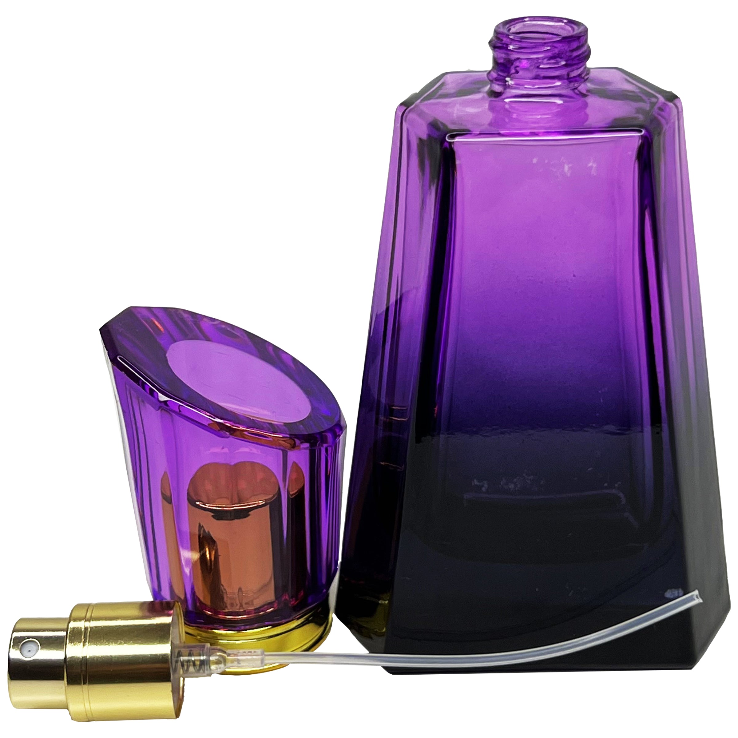 50ml 1.7oz 6 colors burj gradient black glass perfume bottles