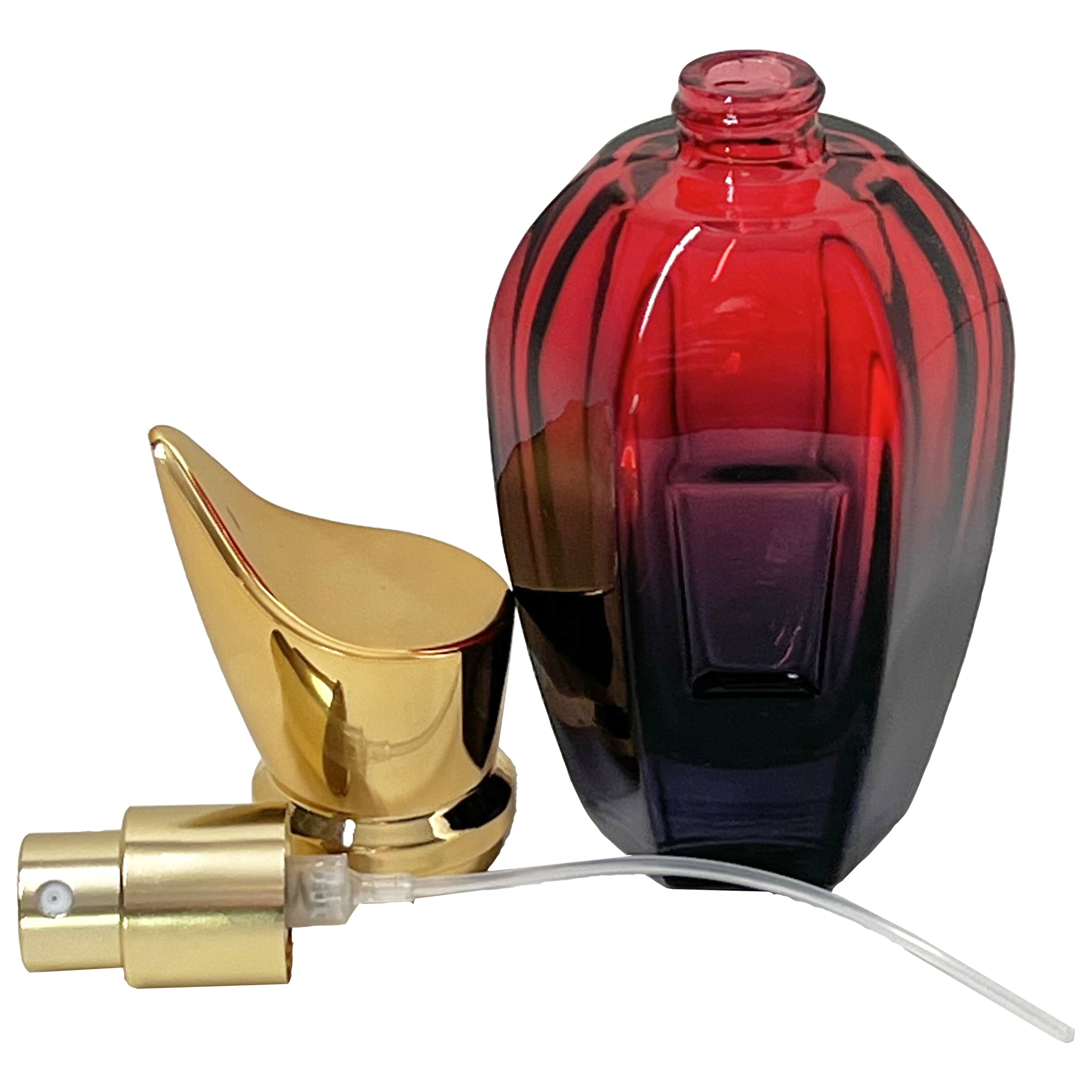 50ml 1.7oz bicolor gradient vase glass perfume spray bottles