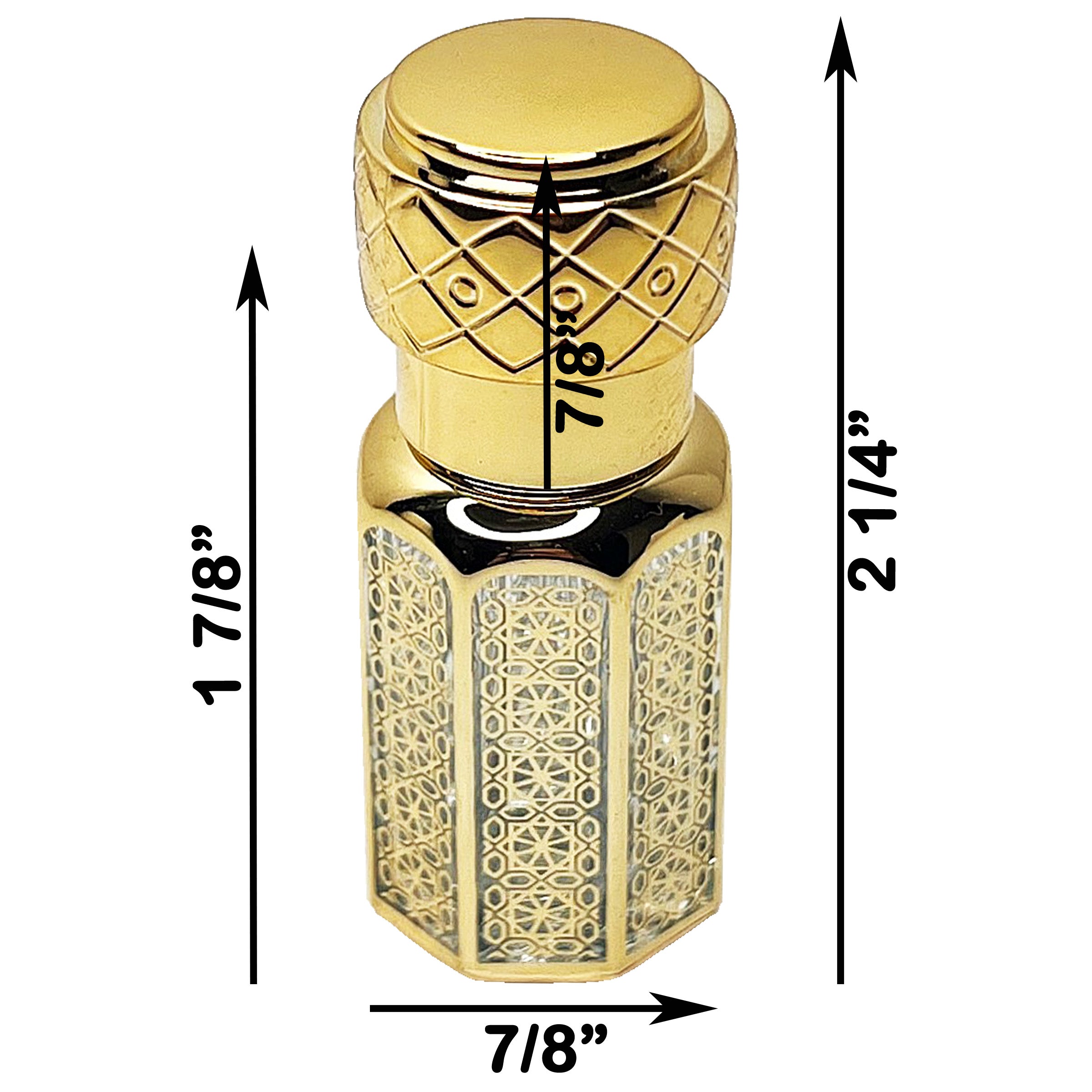 6ml 12ml attar glass dipstick essential oil oud thick UV Gold glass bottles
