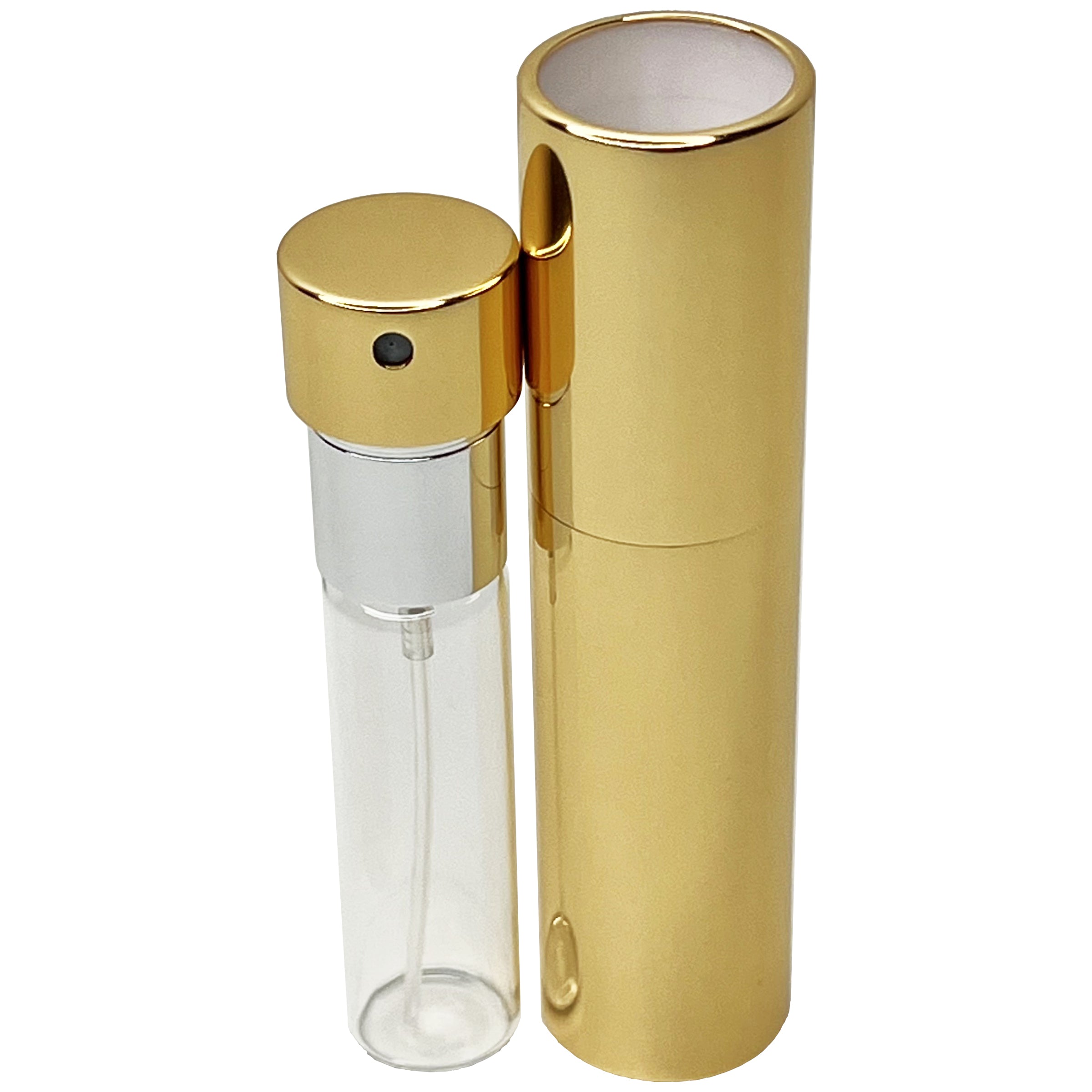 8ml UV electroplated twist aluminum glass spray bottles gold silver black