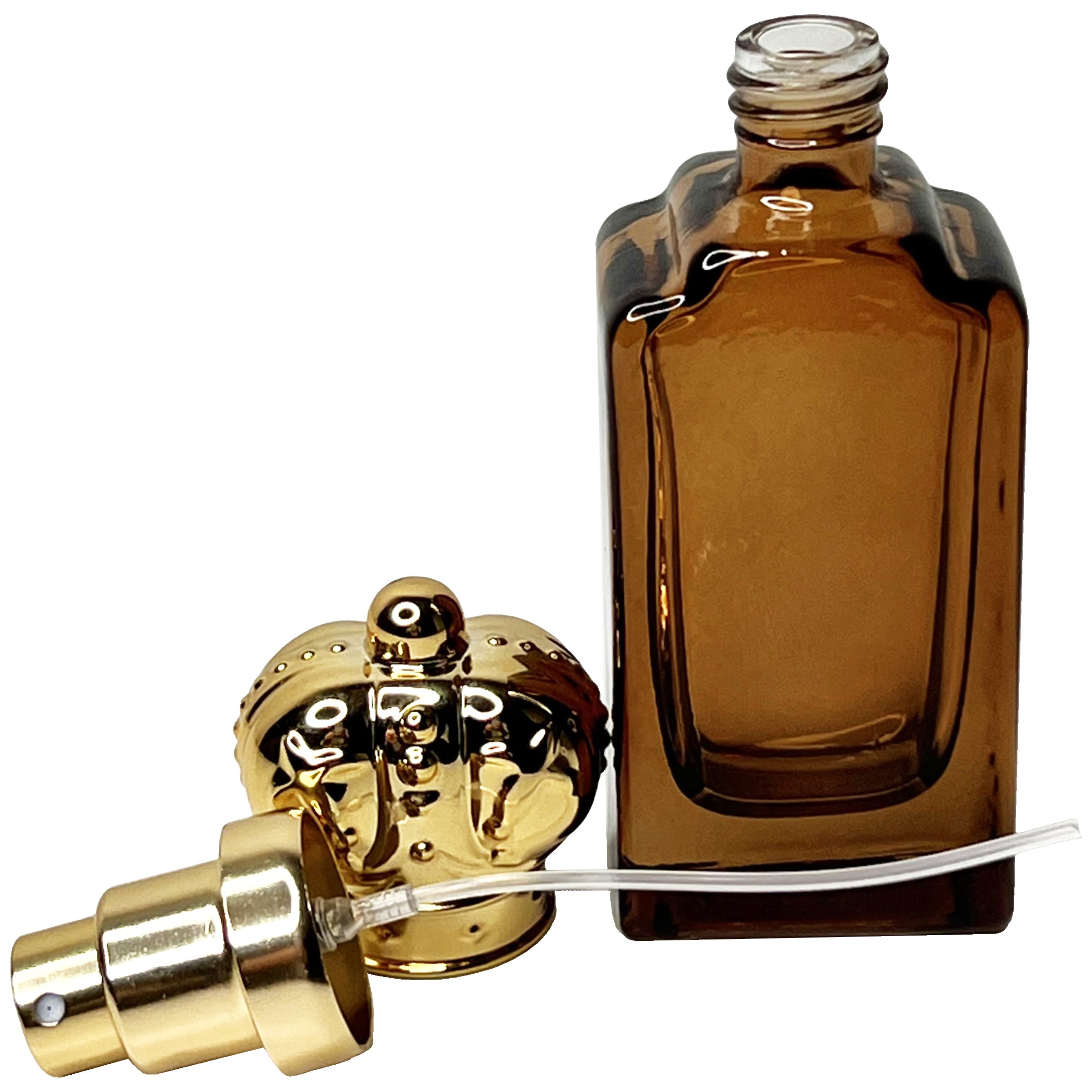 30ml 1oz golden crown lids colored glass perfume spray bottles