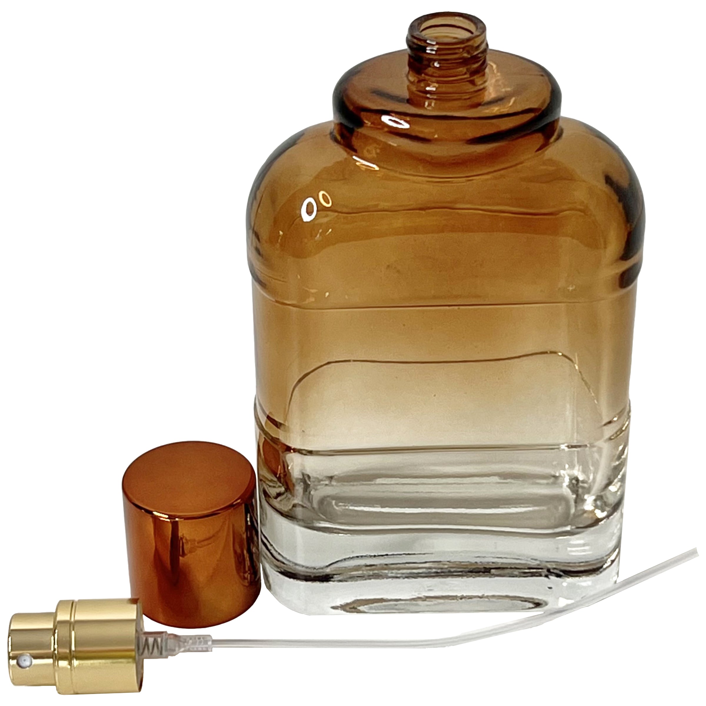 100ml 3.4oz clear gradient colored glass spray bottles